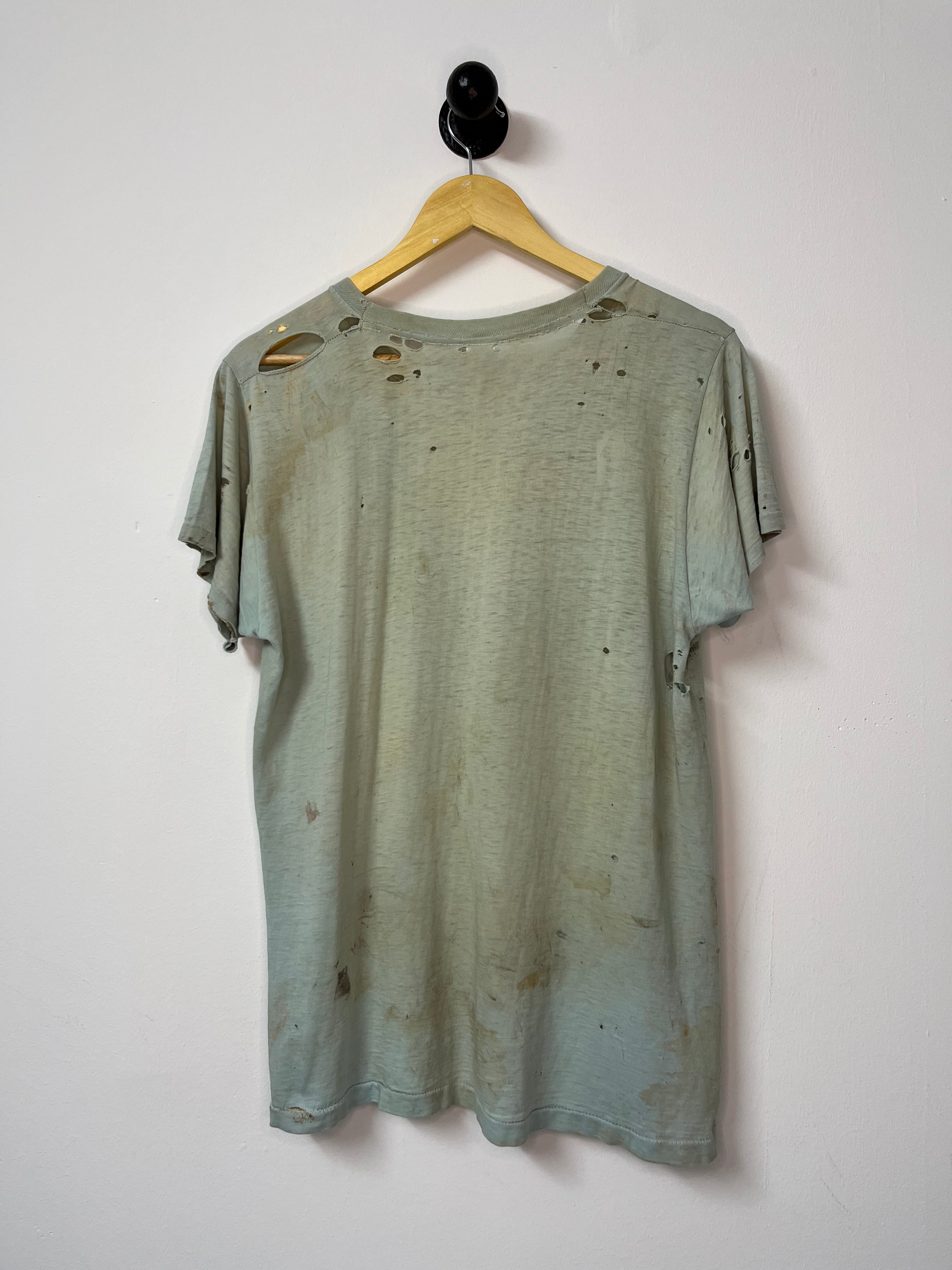 60’s Thrashed Pocket T-Shirt - Faded Pale Blue - M