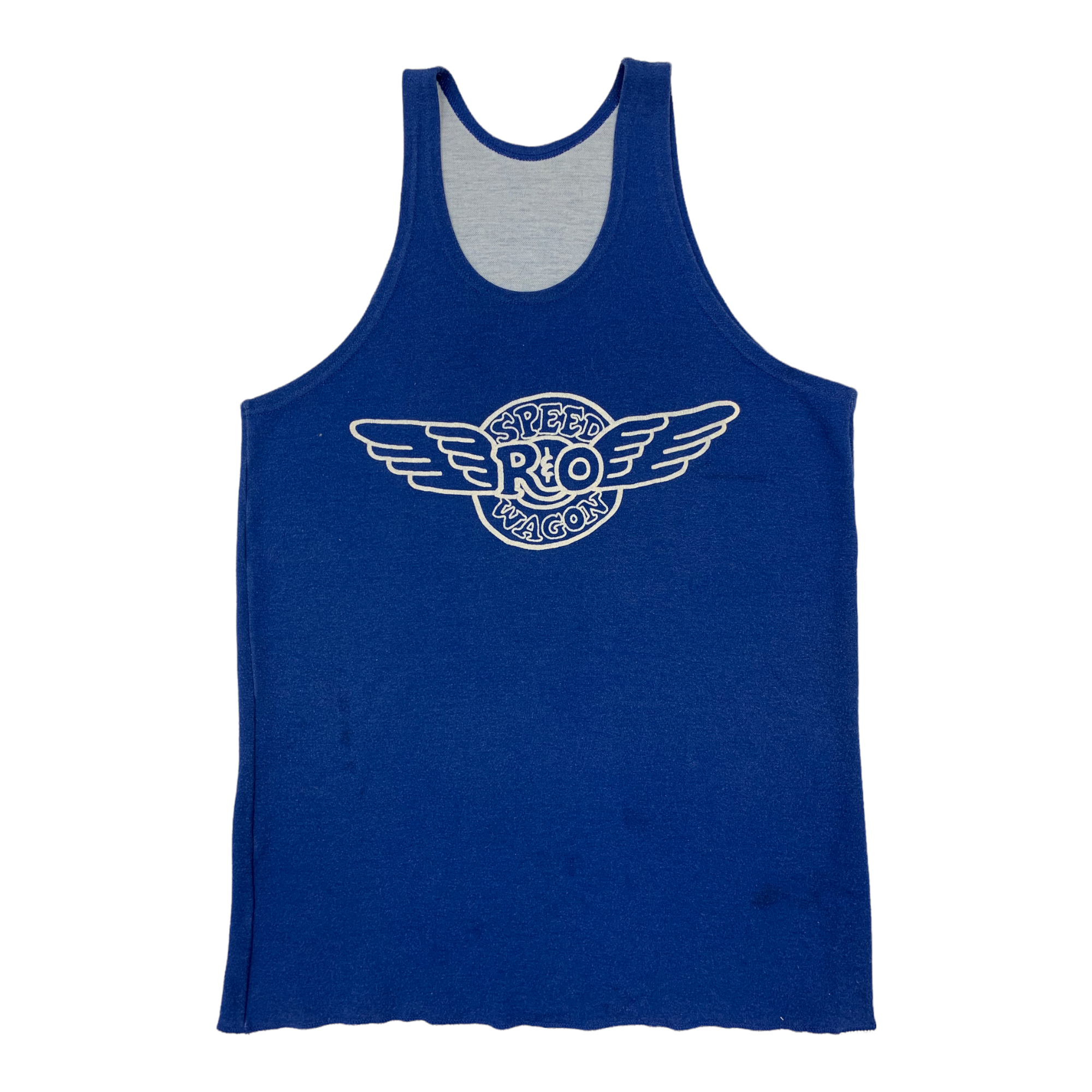 1980s REO Speedwagon Russell Gold Tag Tank - Royal Blue - L/XL