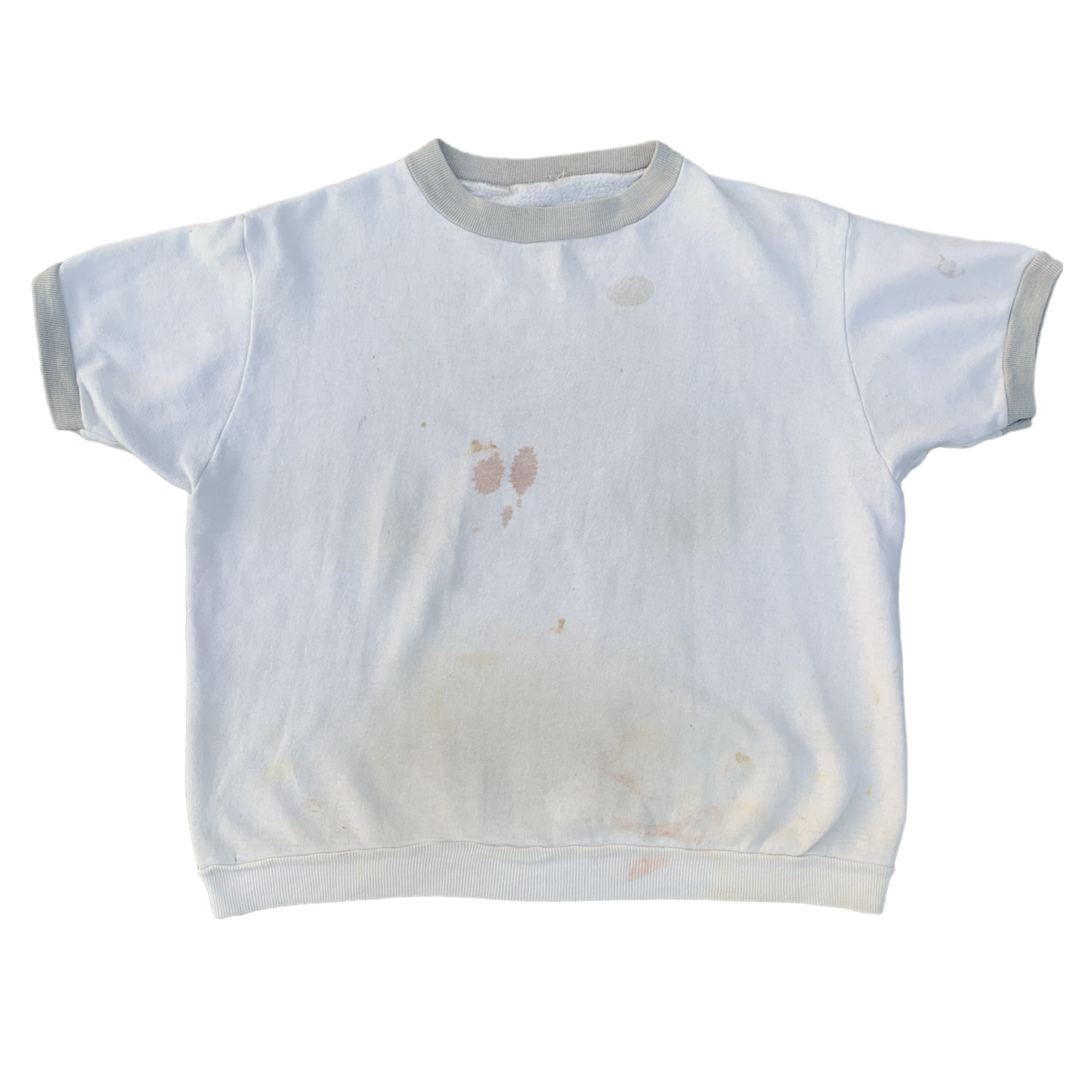 1970s Two-Tone Short Sleeve Crewneck - White/Grey - XS/S