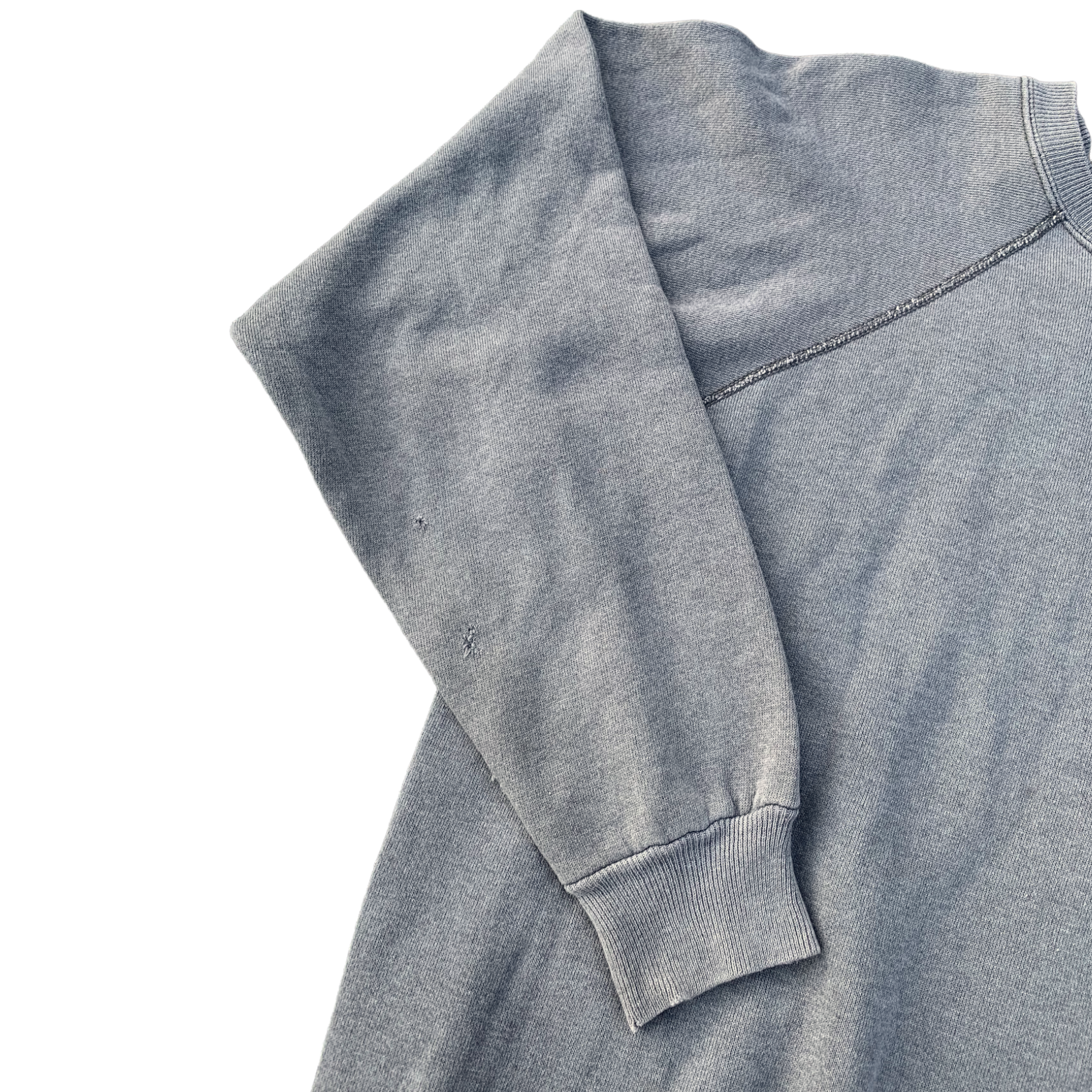 90s Hanes Raglan Cut Crewneck Sweatshirt - Faded Black/Charcoal - L/XL