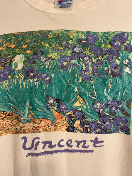 1991 Vincent Van Gogh 'Irises' Single Stitch T-Shirt - Aged White / Of