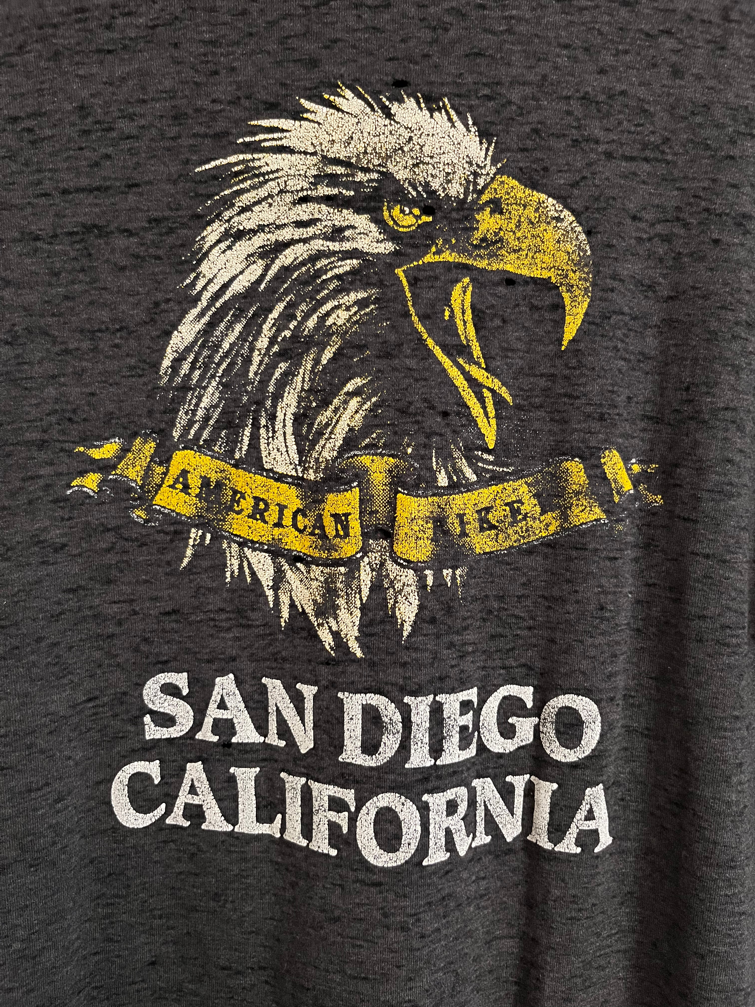 1989 Good Guys Wear Black Harley-Davidson Distressed T-Shirt - Faded Black - XL