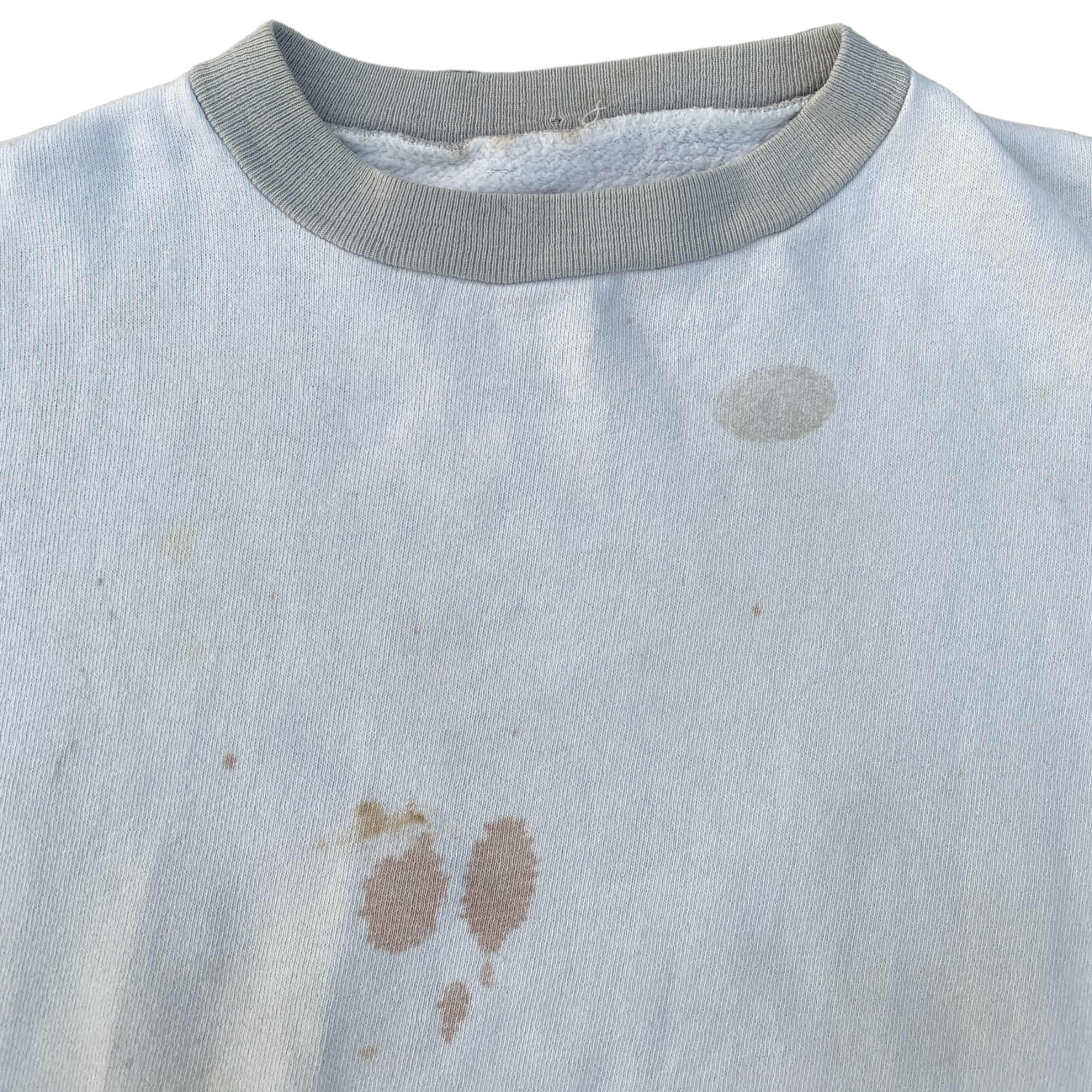 1970s Two-Tone Short Sleeve Crewneck - White/Grey - XS/S