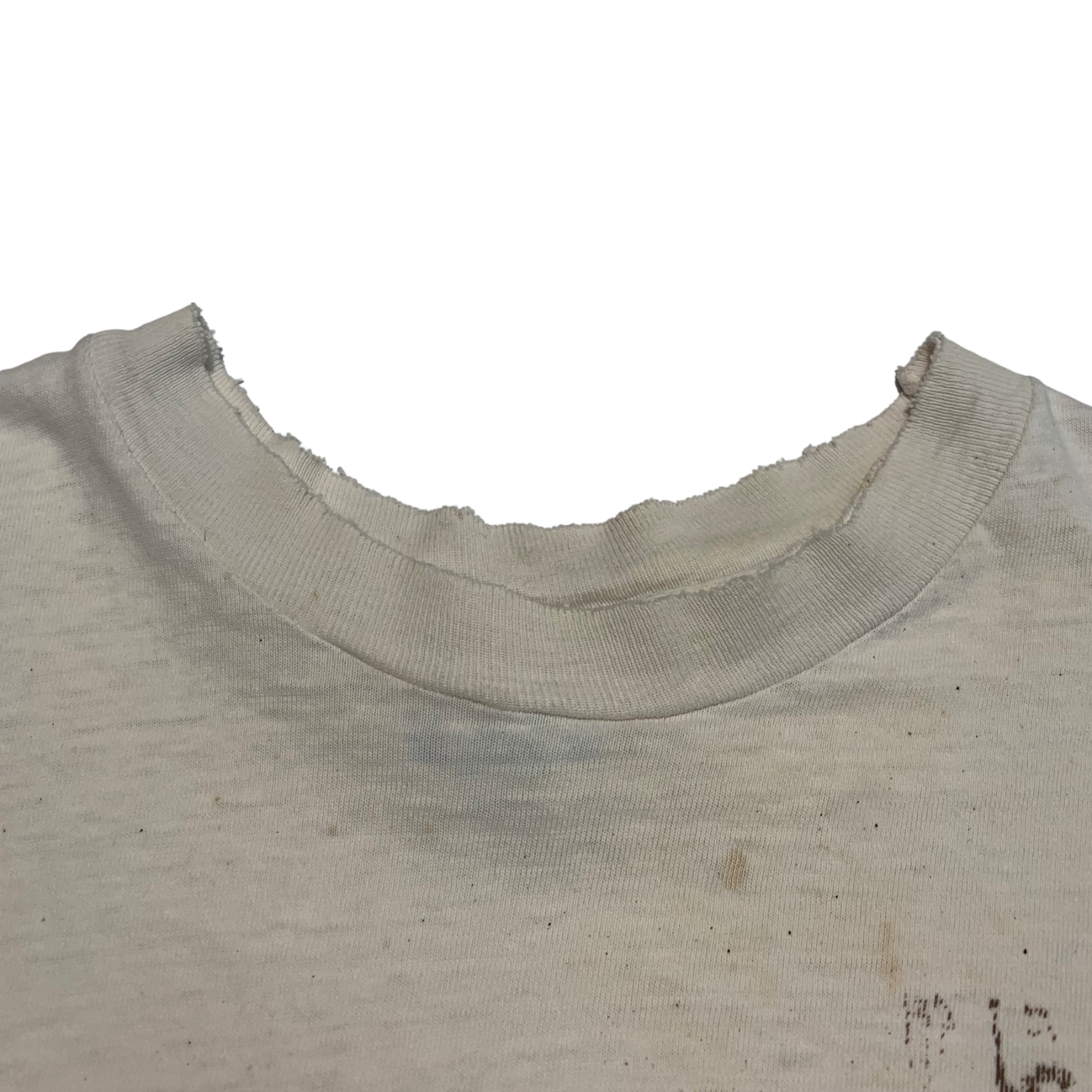 1989 Thrashed Harley Davidson T-Shirt - Aged White/Cream - L/XL