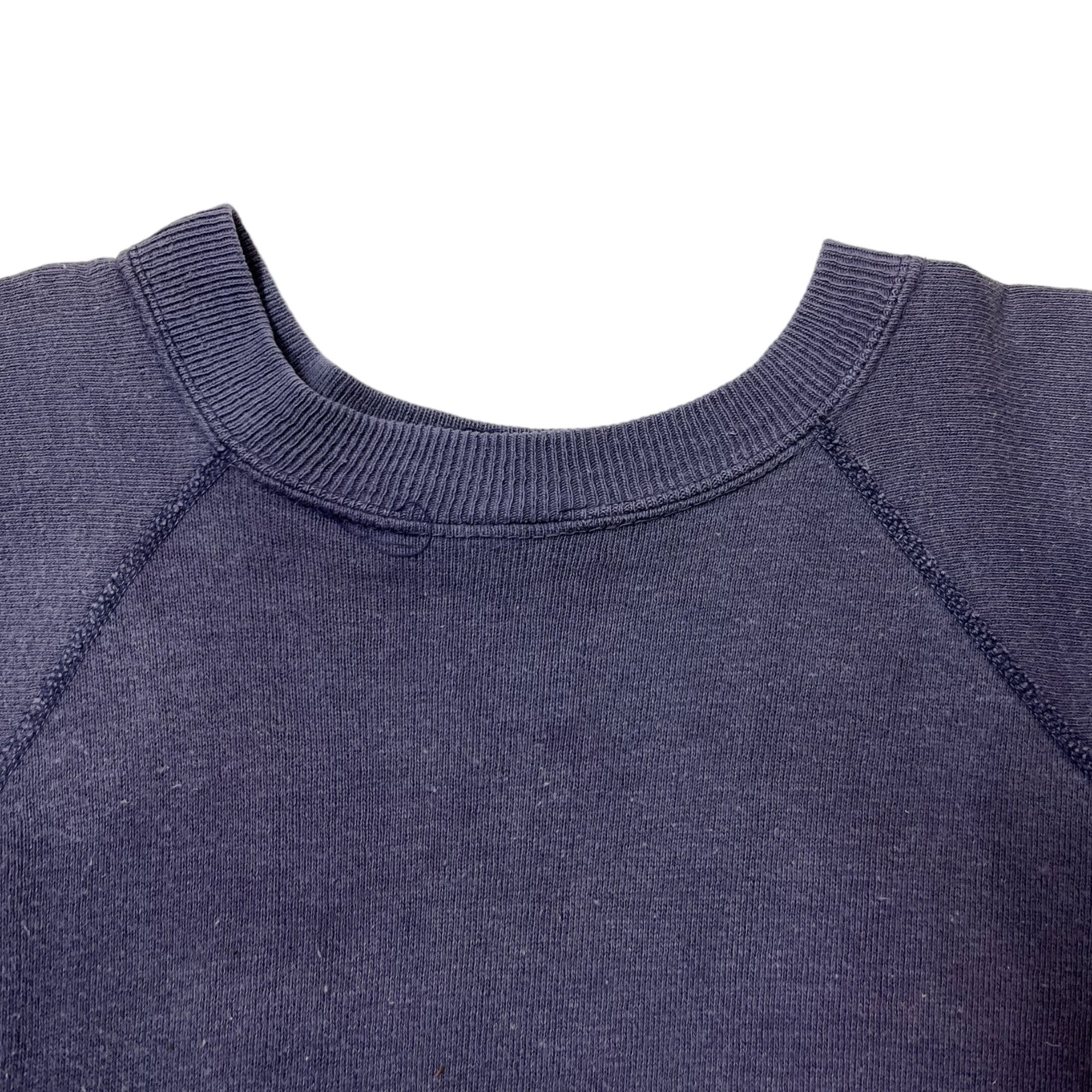 1970s Pennys Short-Sleeve Raglan Sweatshirt - Faded Black/Navy - M