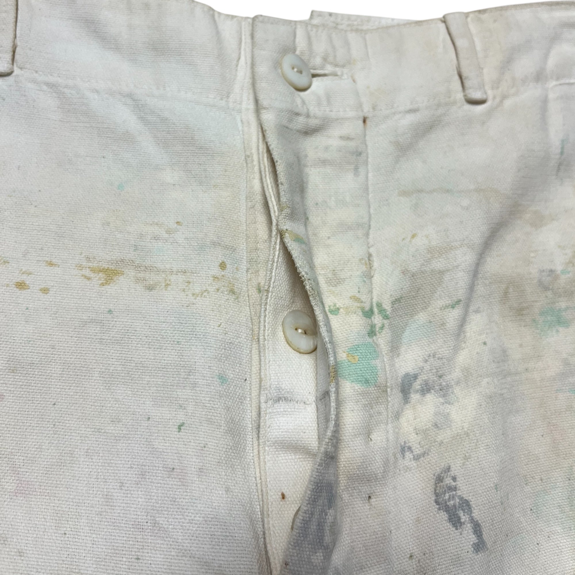 1940s ‘Paint Shop’ WWII Deck Pants - Off-White - 34x28