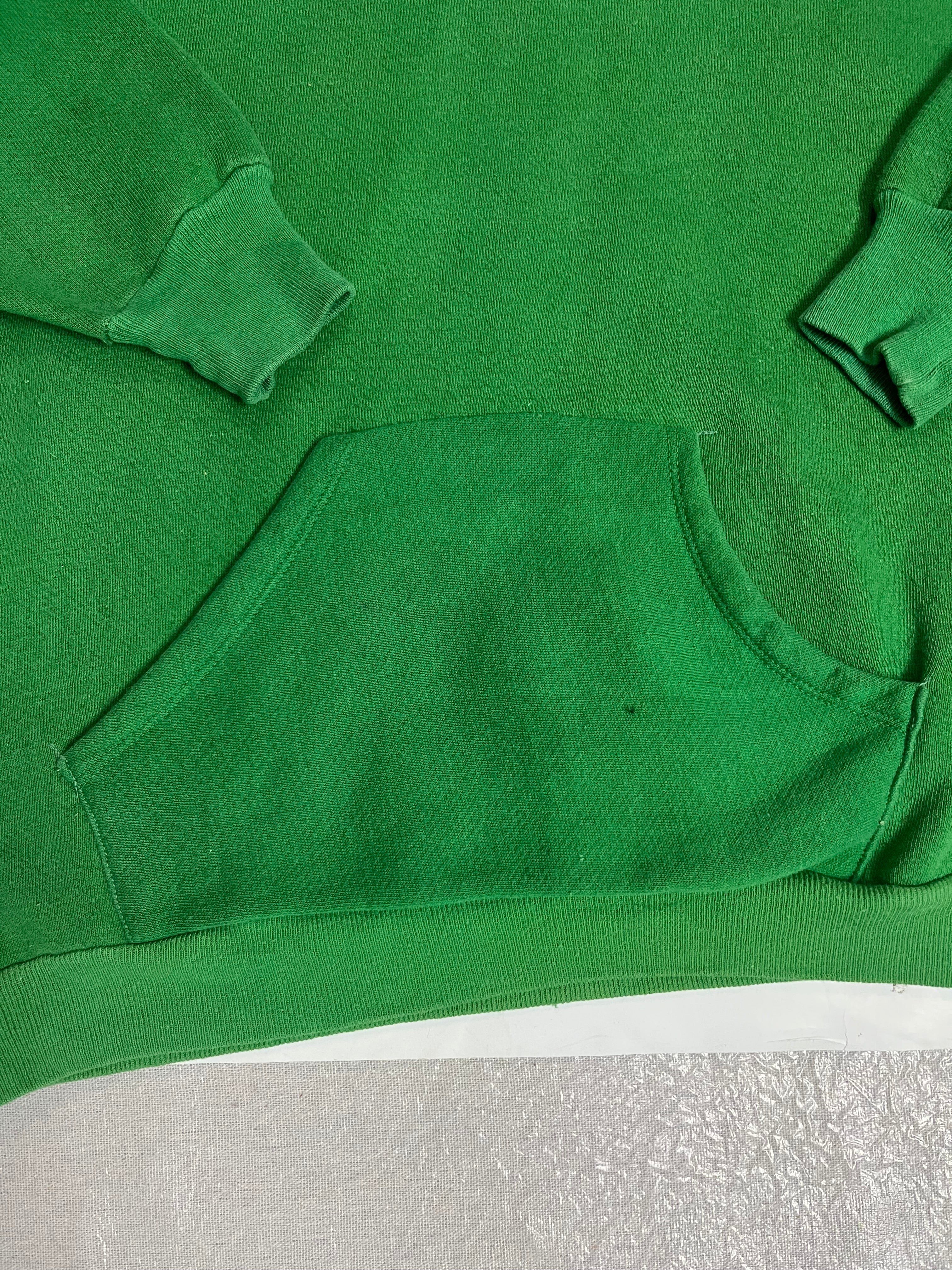 1970s Russell Gold Tag, Thorne Propane Hooded Sweatshirt - Kelly Green - L/XL