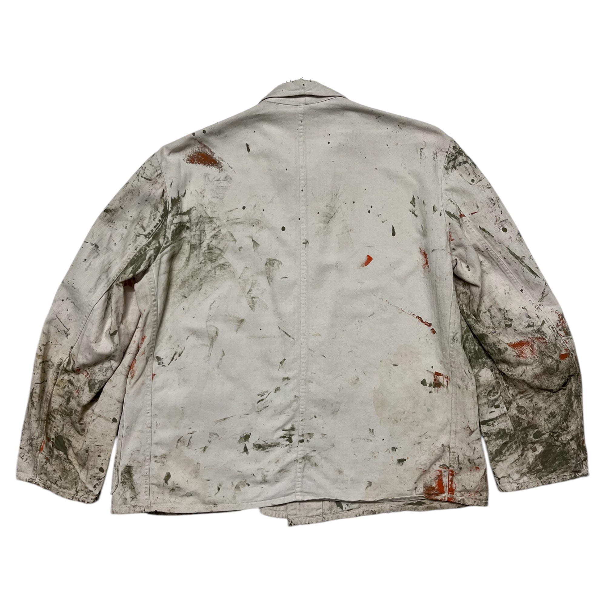 1950s German HBT Painter Jacket - White/Multicolor - S