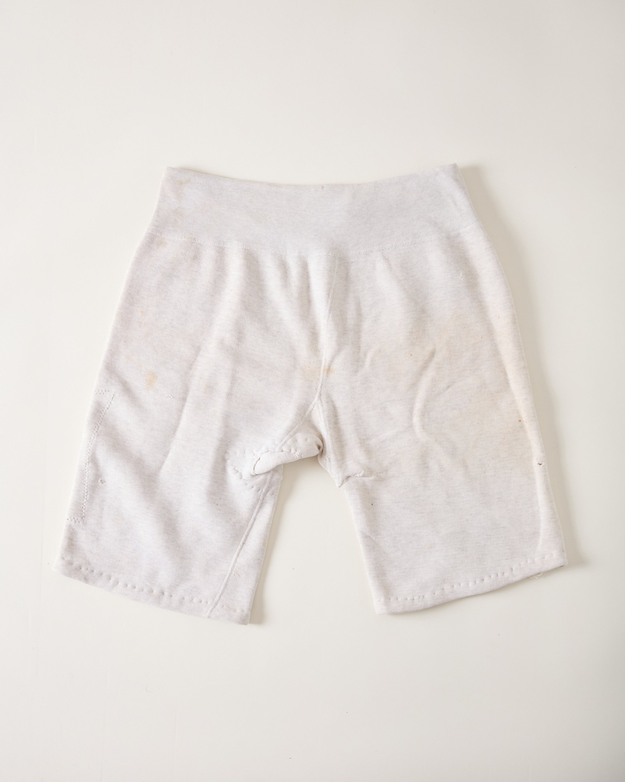 1950s Distressed & Repaired Sweat Shorts - Light Heather Grey - Accommodates 32-36 Waist