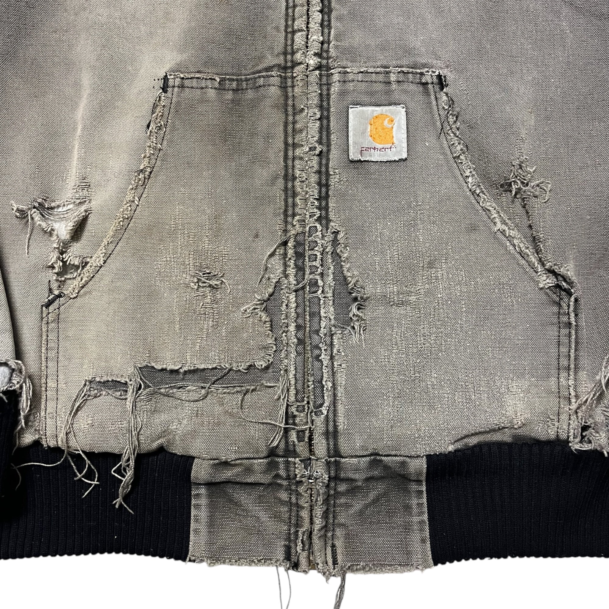 1990s Distressed & Faded Carhartt Harley-Davidson ‘Levi’ Active Jacket - Faded Black/Charcoal - L/LT/XL