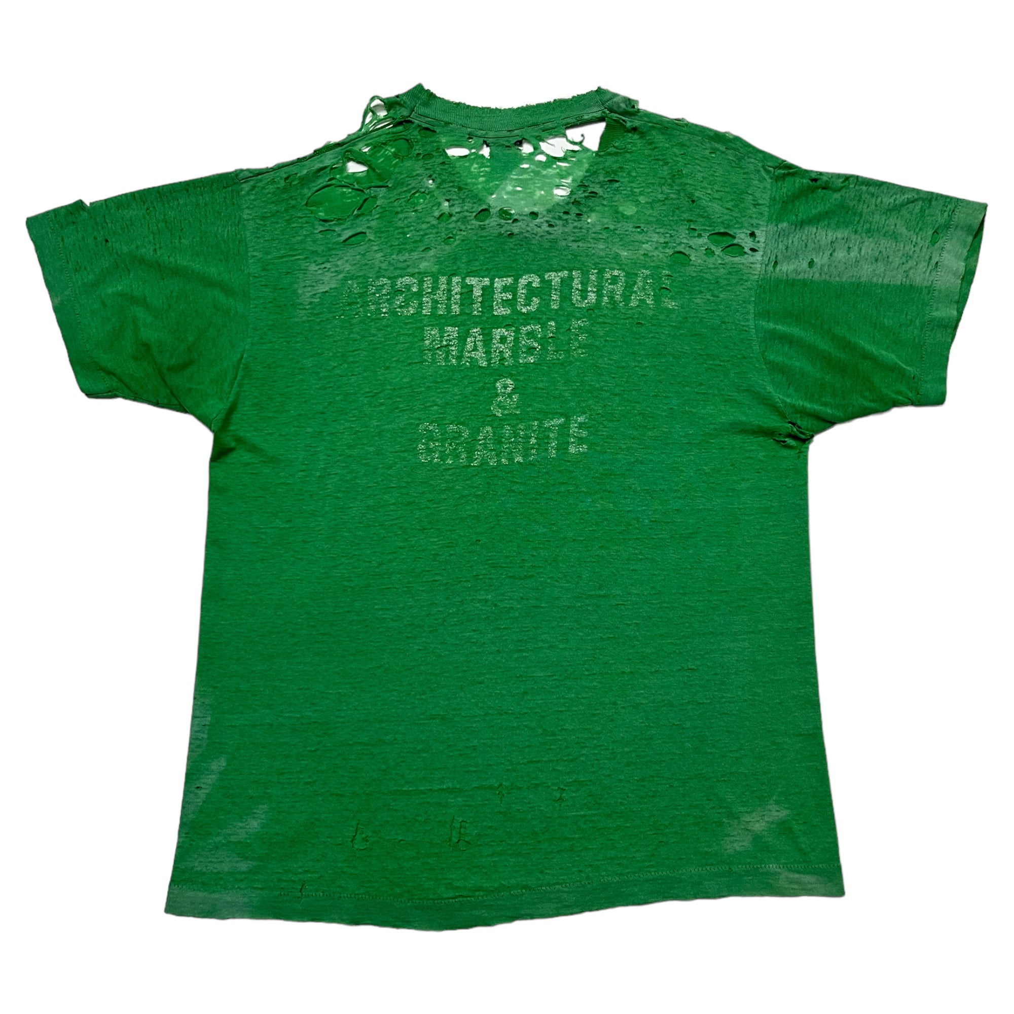 Thrashed & Sun Drenched ‘Architectural Marble’ T-Shirt - Faded Kelly Green - L/XL