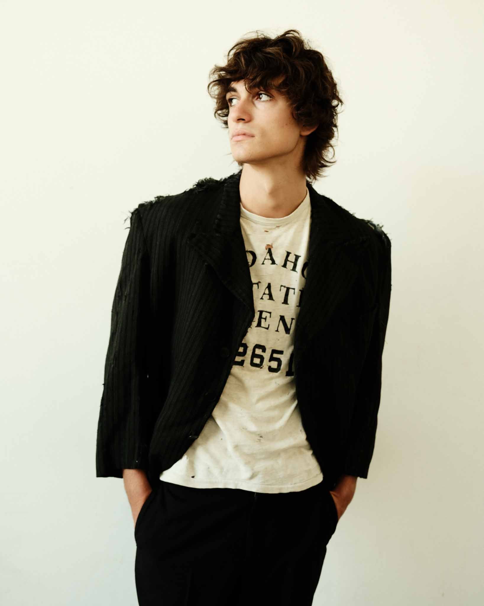 1920s Thrashed French Pinstripe Blazer/Suit Jacket - Black/Charcoal - 44R