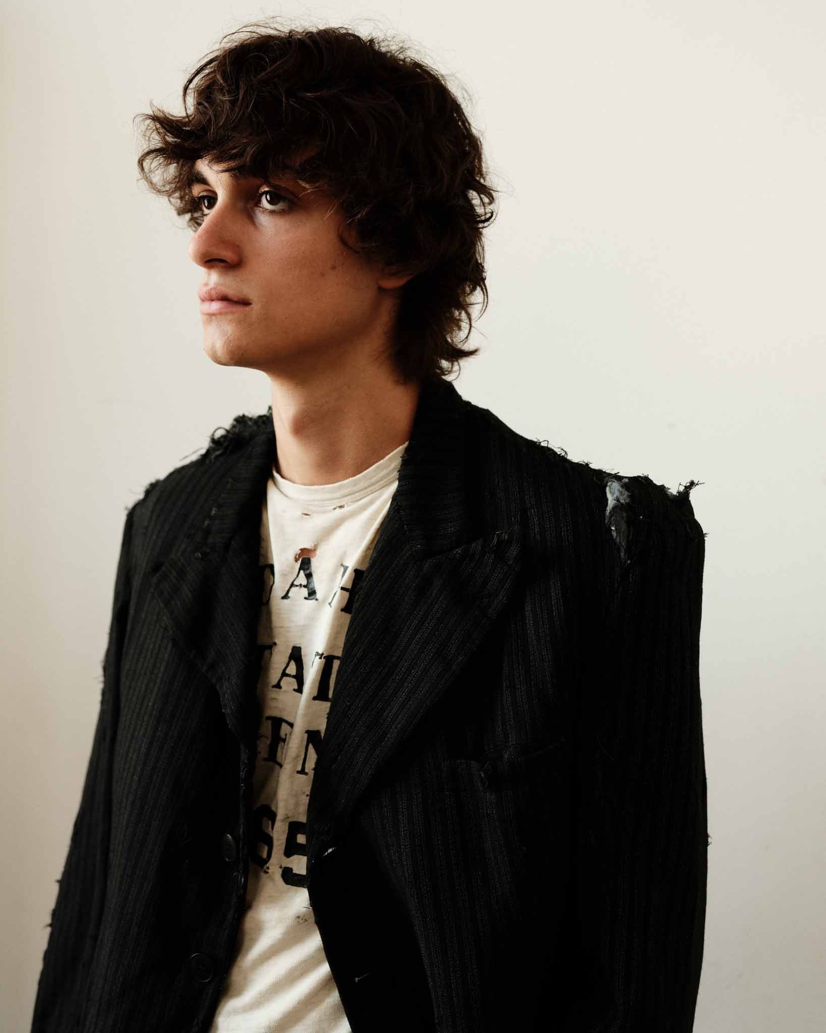 1920s Thrashed French Pinstripe Blazer/Suit Jacket - Black/Charcoal - 44R