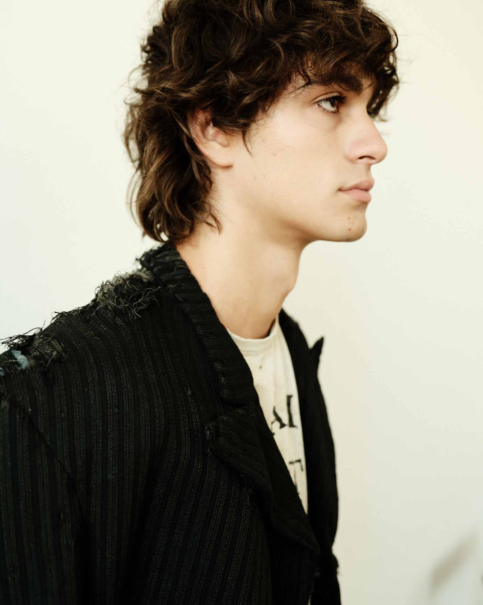 1920s Thrashed French Pinstripe Blazer/Suit Jacket - Black/Charcoal - 44R