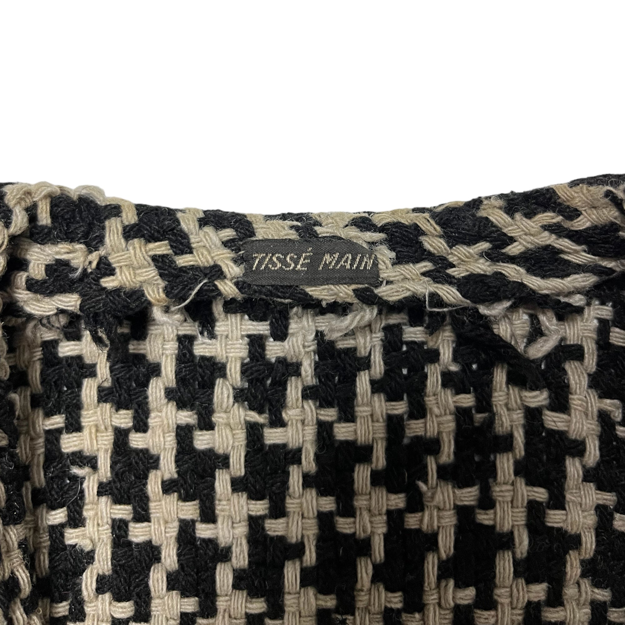 1930s French Women’s Knit with Heavy Distressing and Repairs - Black/Grey/Cream - S