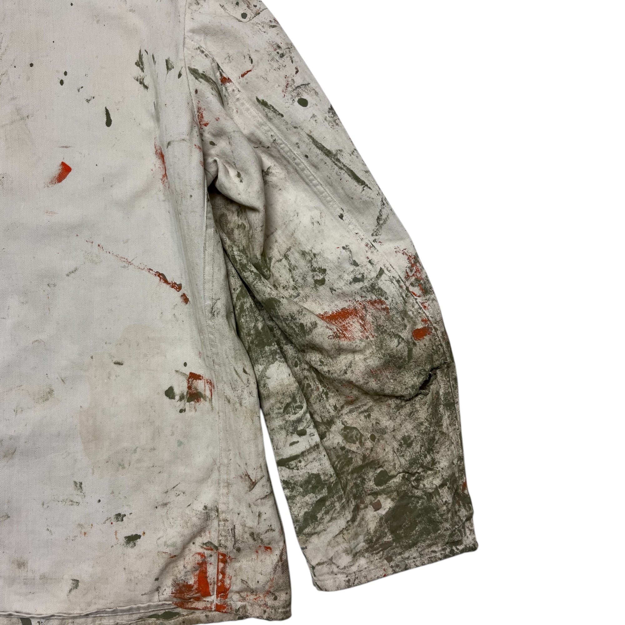 1950s German HBT Painter Jacket - White/Multicolor - S