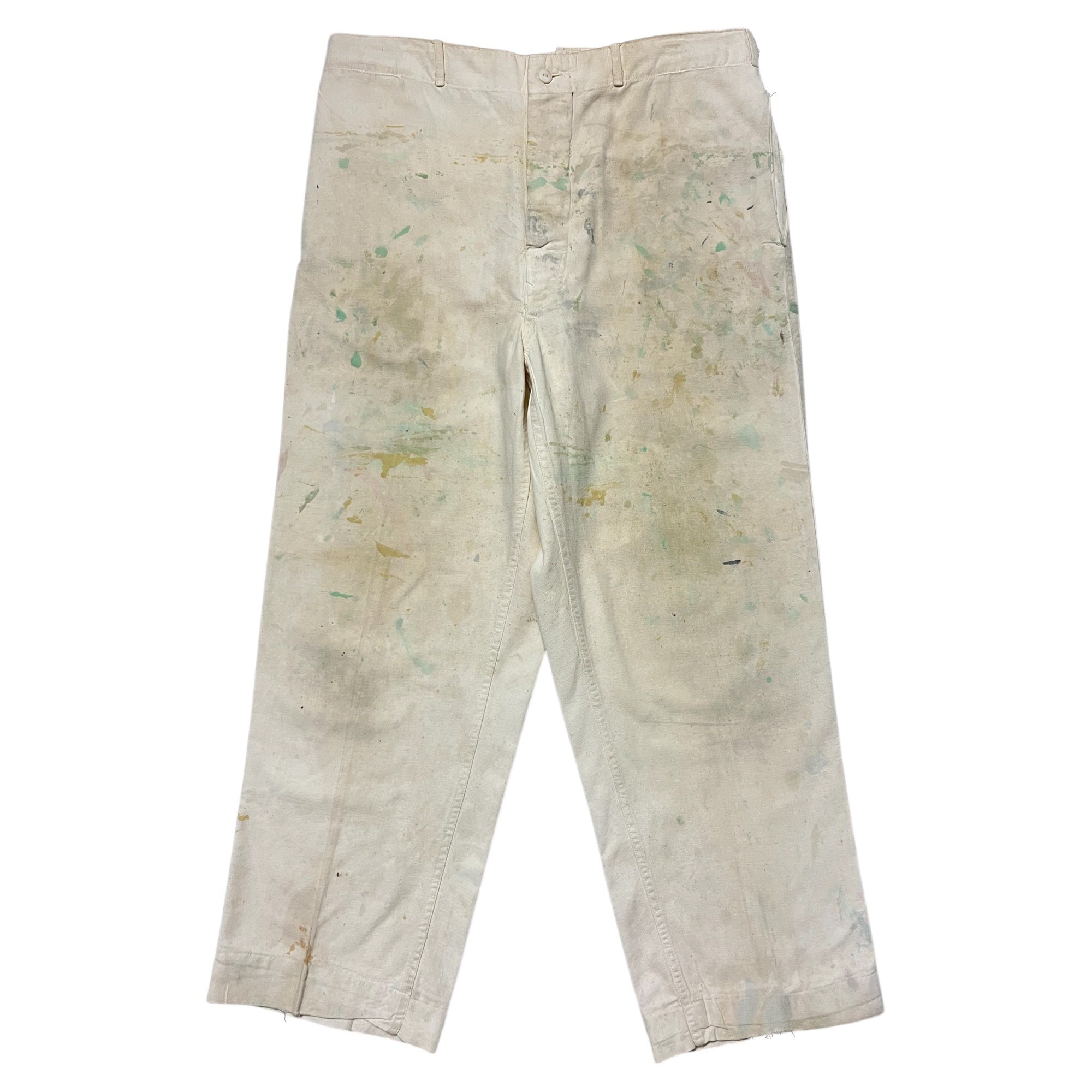 1940s ‘Paint Shop’ WWII Deck Pants - Off-White - 34x28