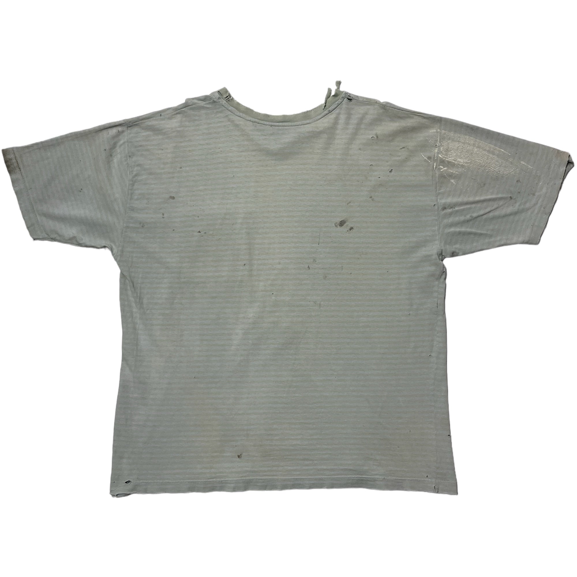 1990s Thrashed Pocket T-Shirt - Faded Sky Blue/Green - L/XL