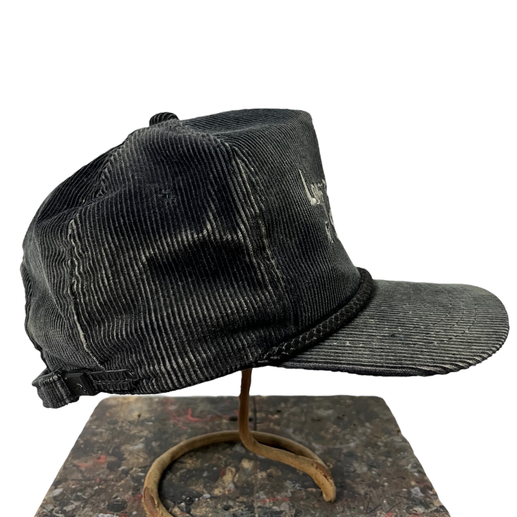 1980s ‘Long Time No See’ Corduroy Trucker Hat - Faded Black/Charcoal - One Size Fits All