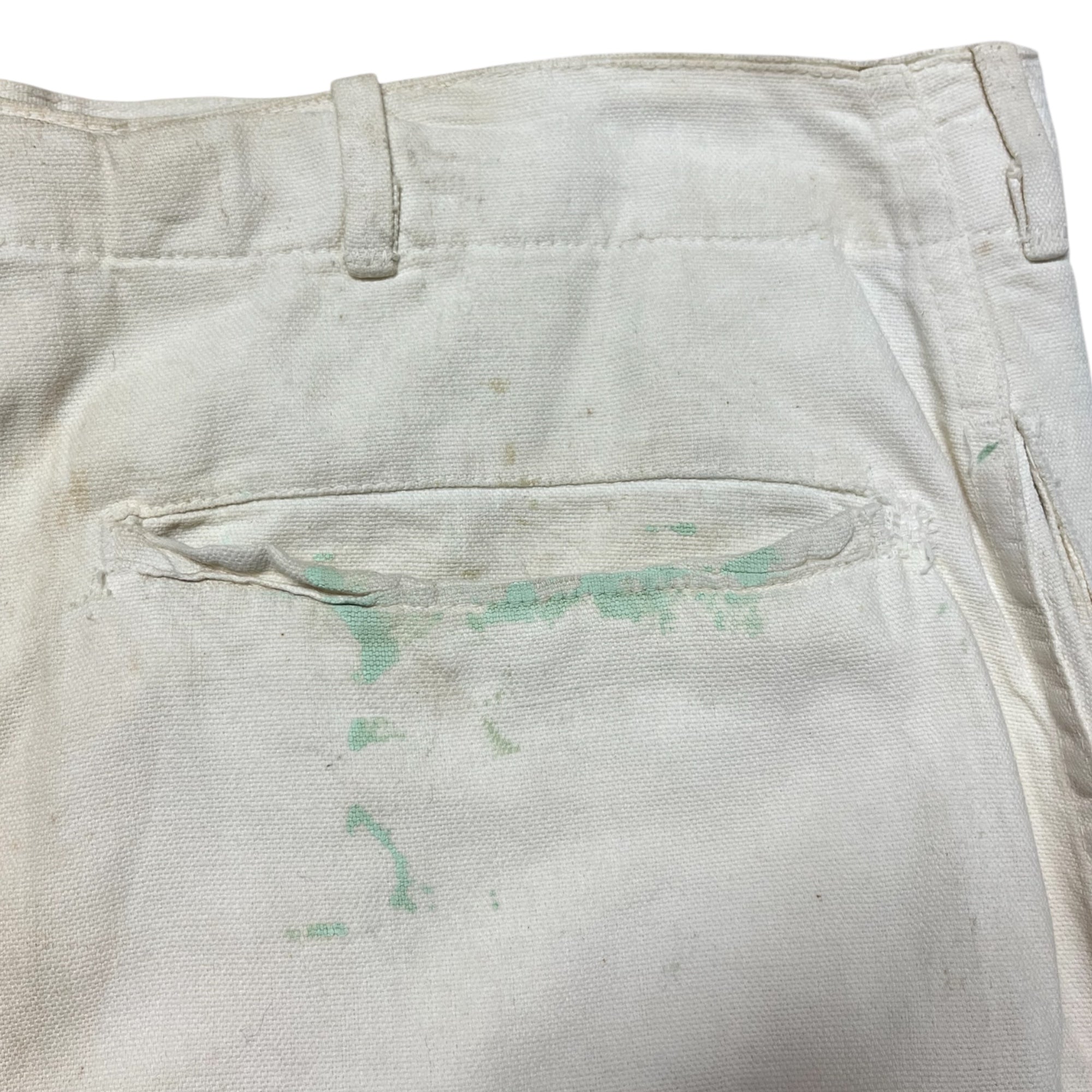 1940s ‘Paint Shop’ WWII Deck Pants - Off-White - 34x28