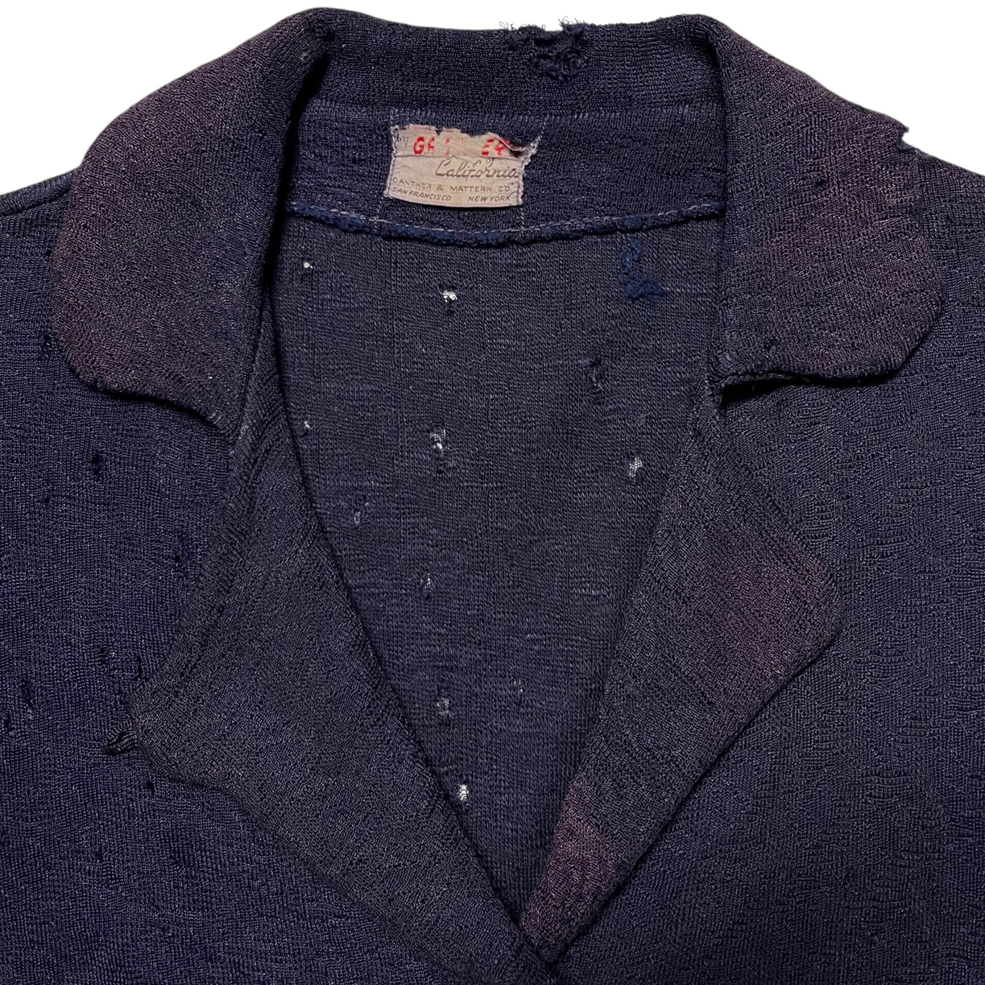 1940s Gantner of California Knit Shirt - Dark Faded Purple - S/M