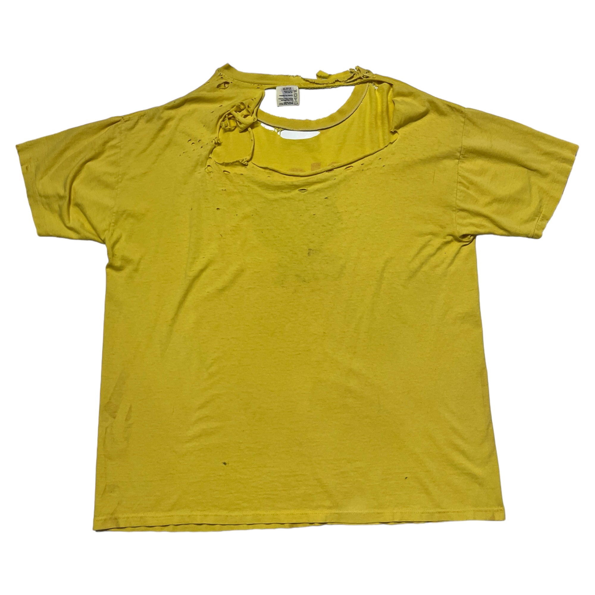 1990s Thrashed Black Cat Fireworks T-Shirt - Yellow - XL/XXL