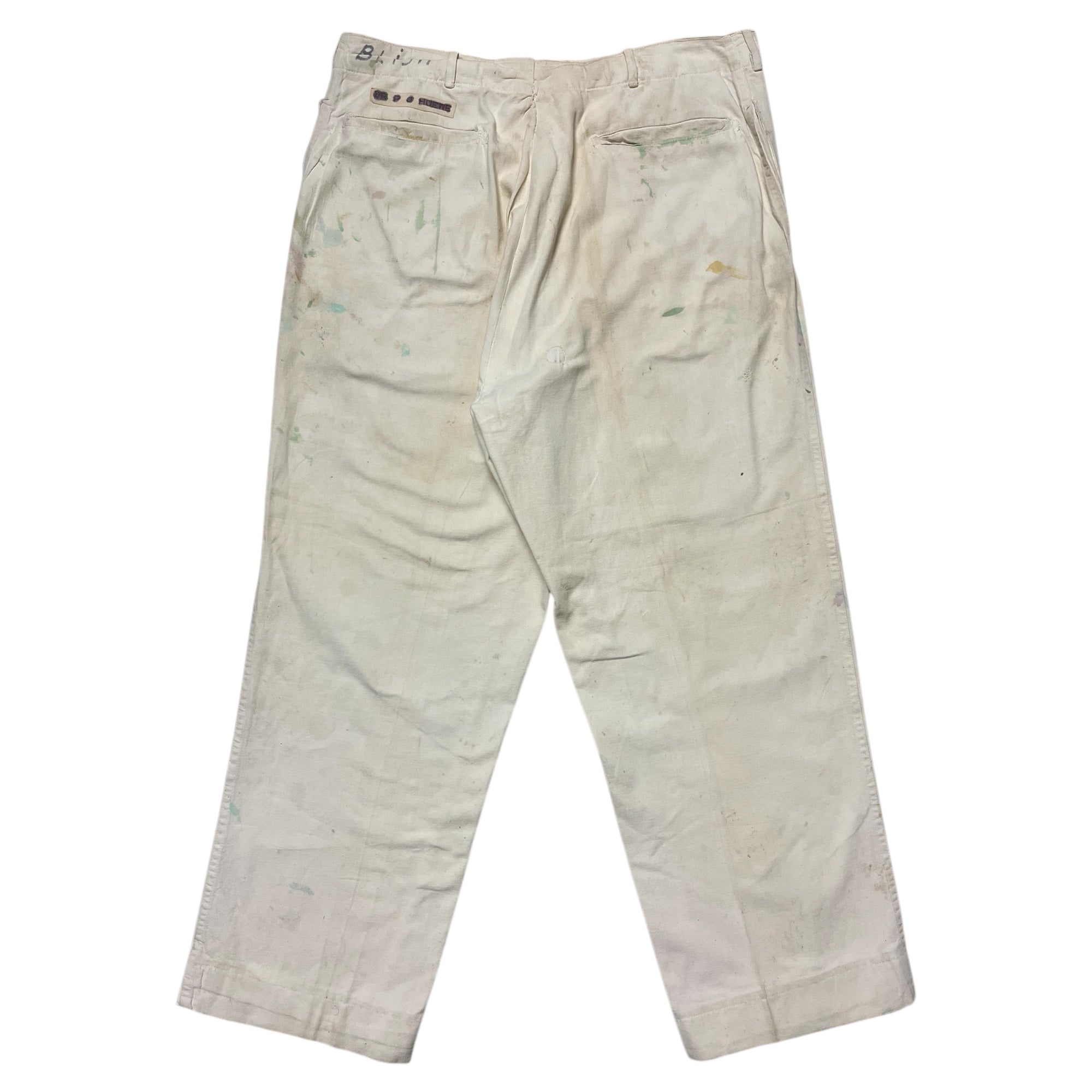 1940s ‘Paint Shop’ WWII Deck Pants - Off-White - 34x28