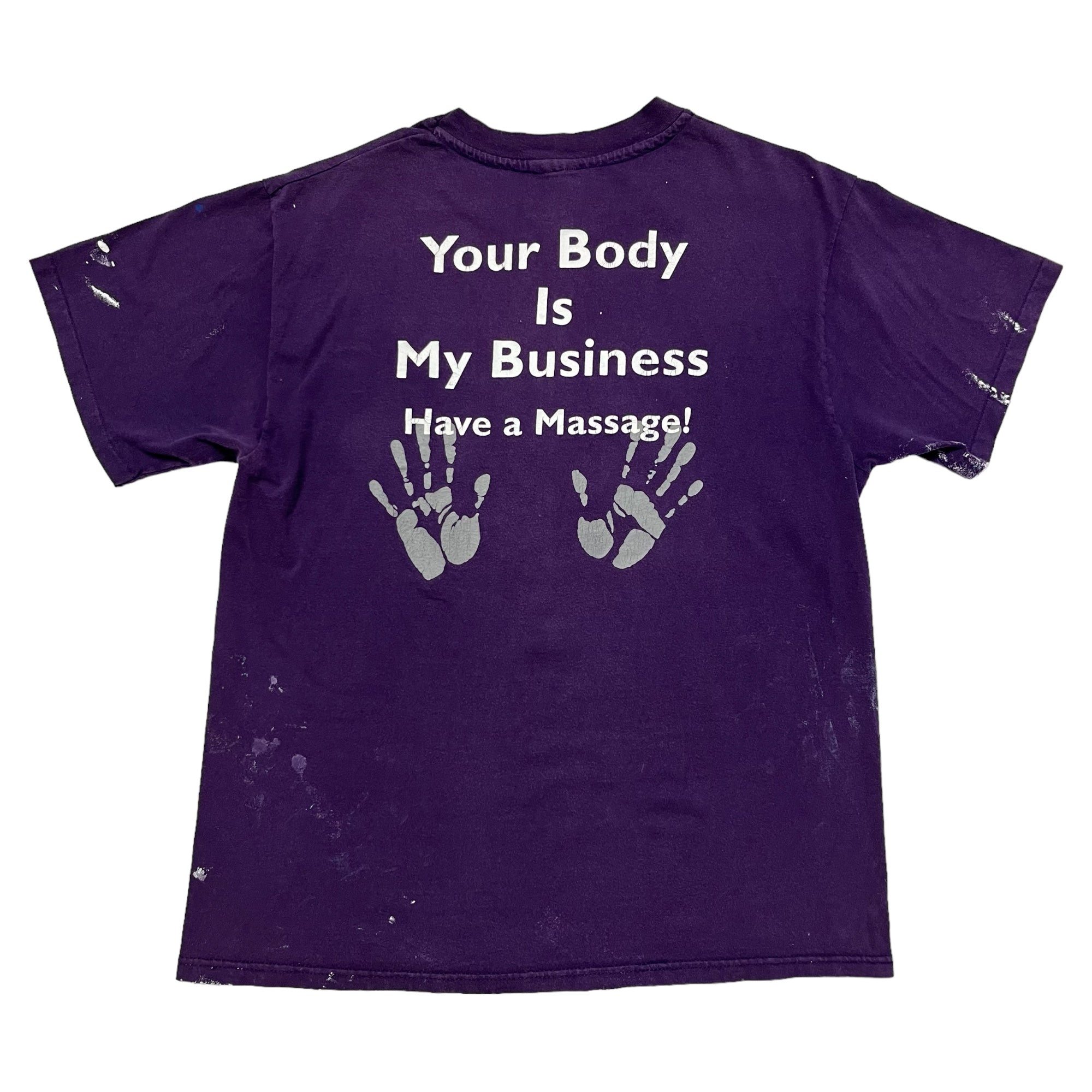 1990s Biotone Massage Oil Painter T-Shirt - Purple - L/XL