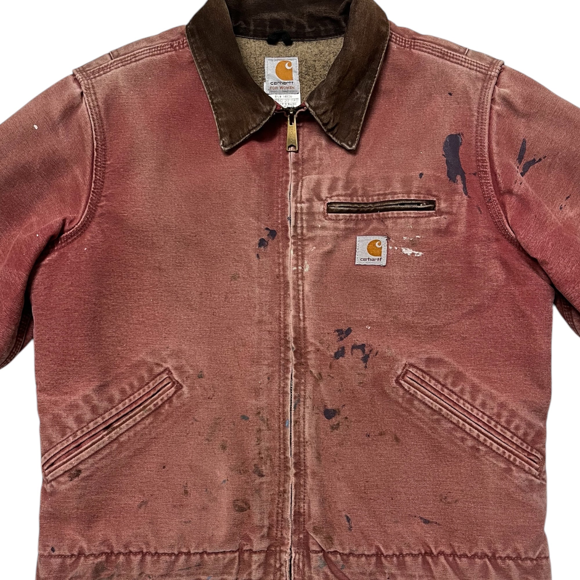 ‘90s Distressed J097 Carhartt Detroit Jacket - Dusty Rose - S