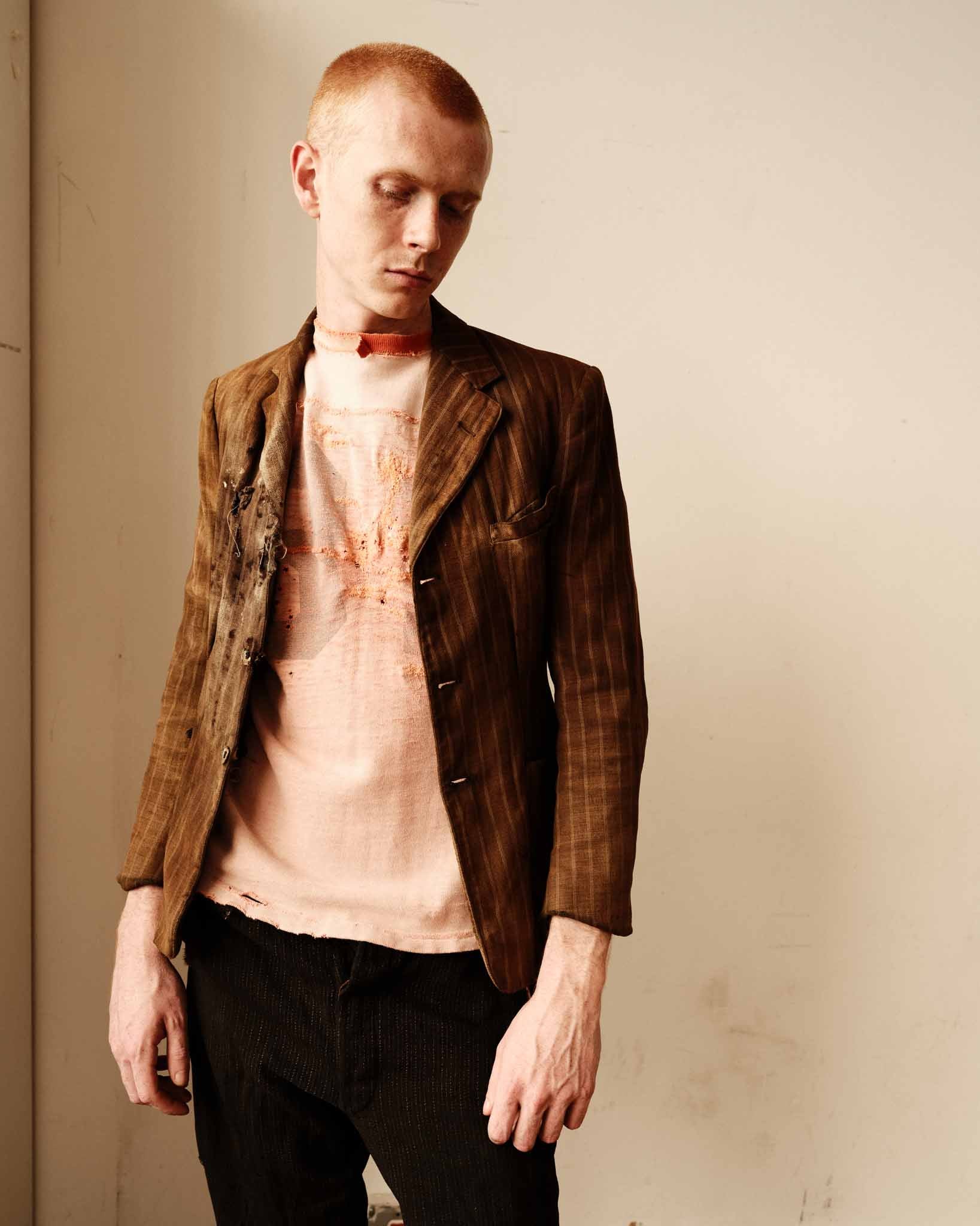 1910/20s American Thrashed Suit Jacket - Golden Brown - 36S