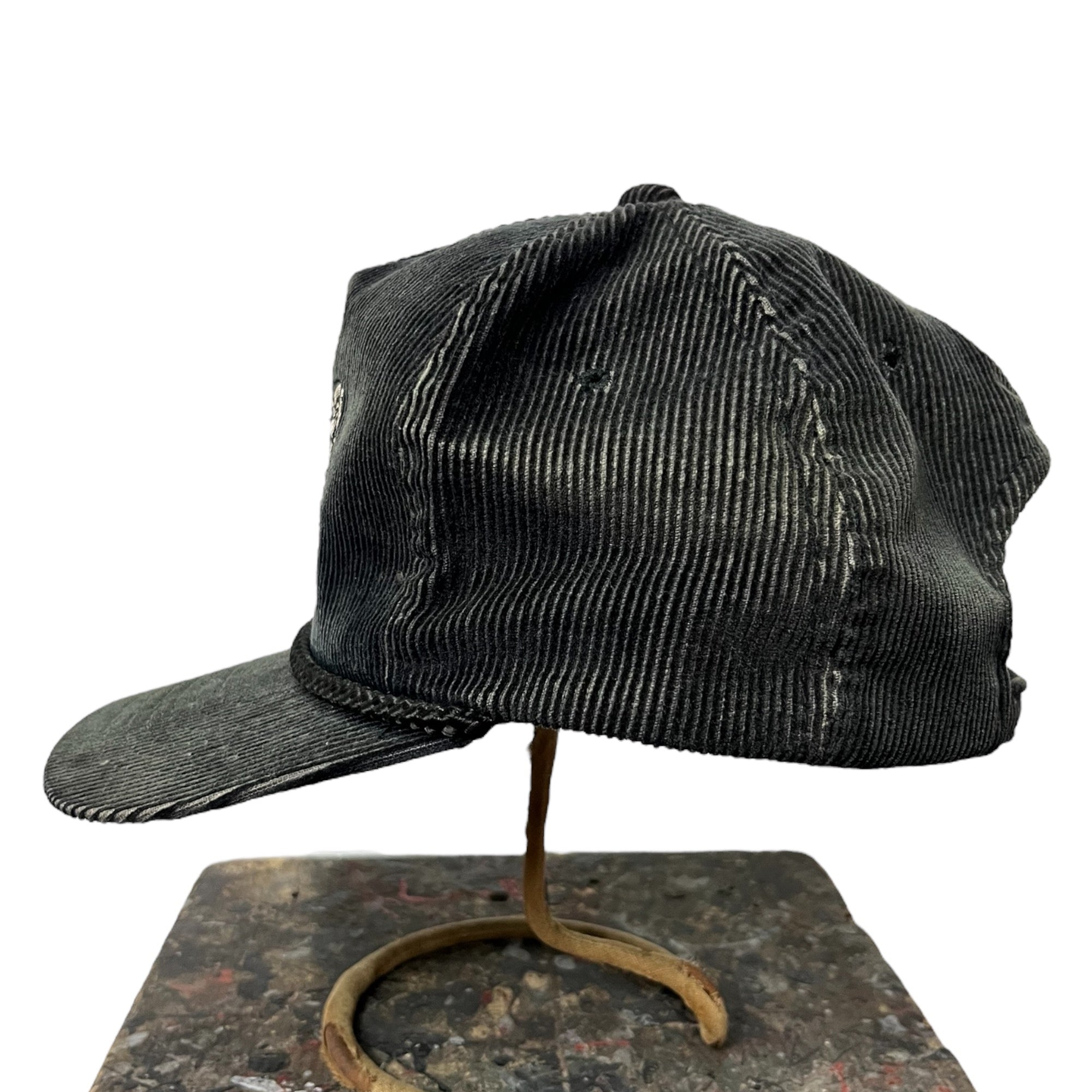 1980s ‘Long Time No See’ Corduroy Trucker Hat - Faded Black/Charcoal - One Size Fits All