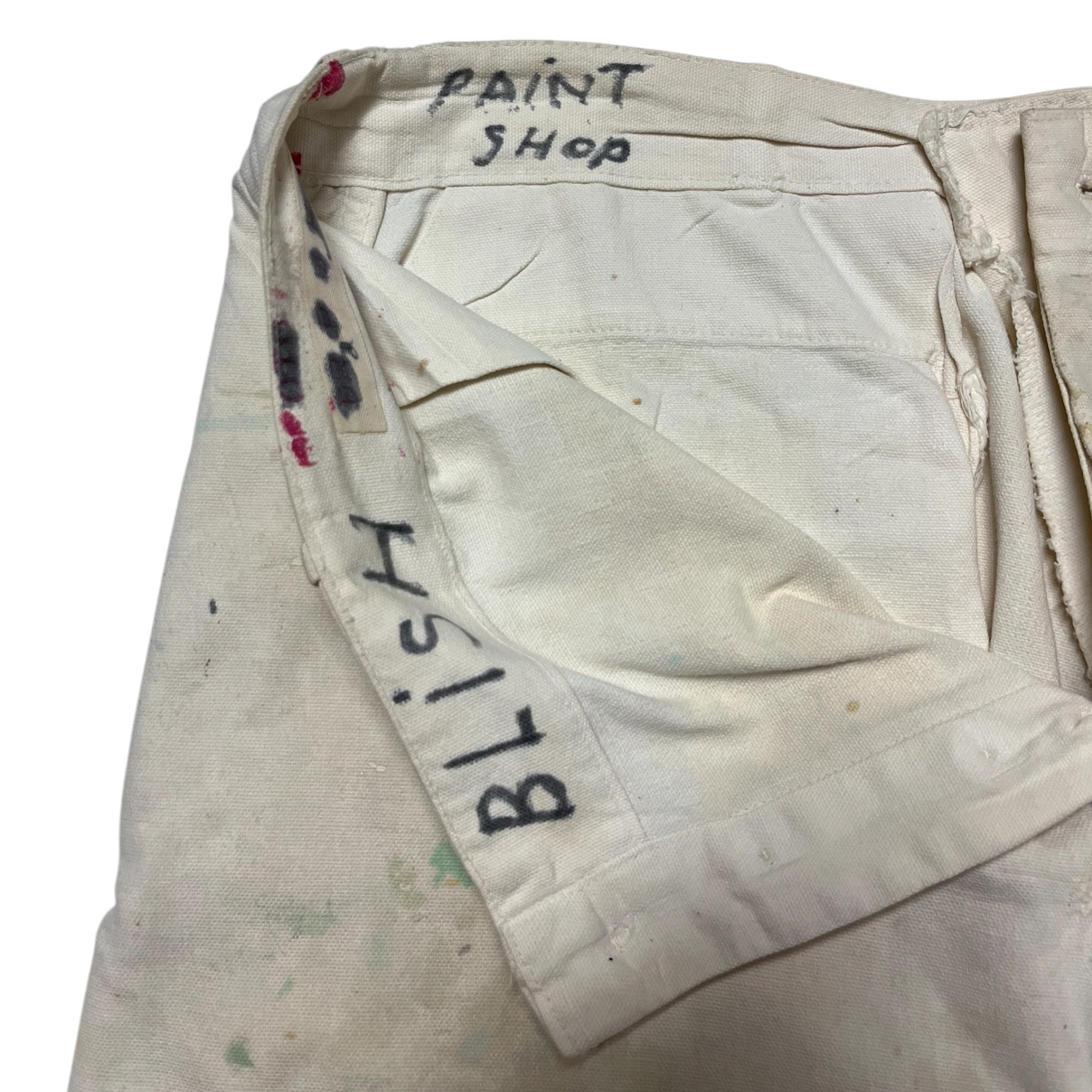 1940s ‘Paint Shop’ WWII Deck Pants - Off-White - 34x28