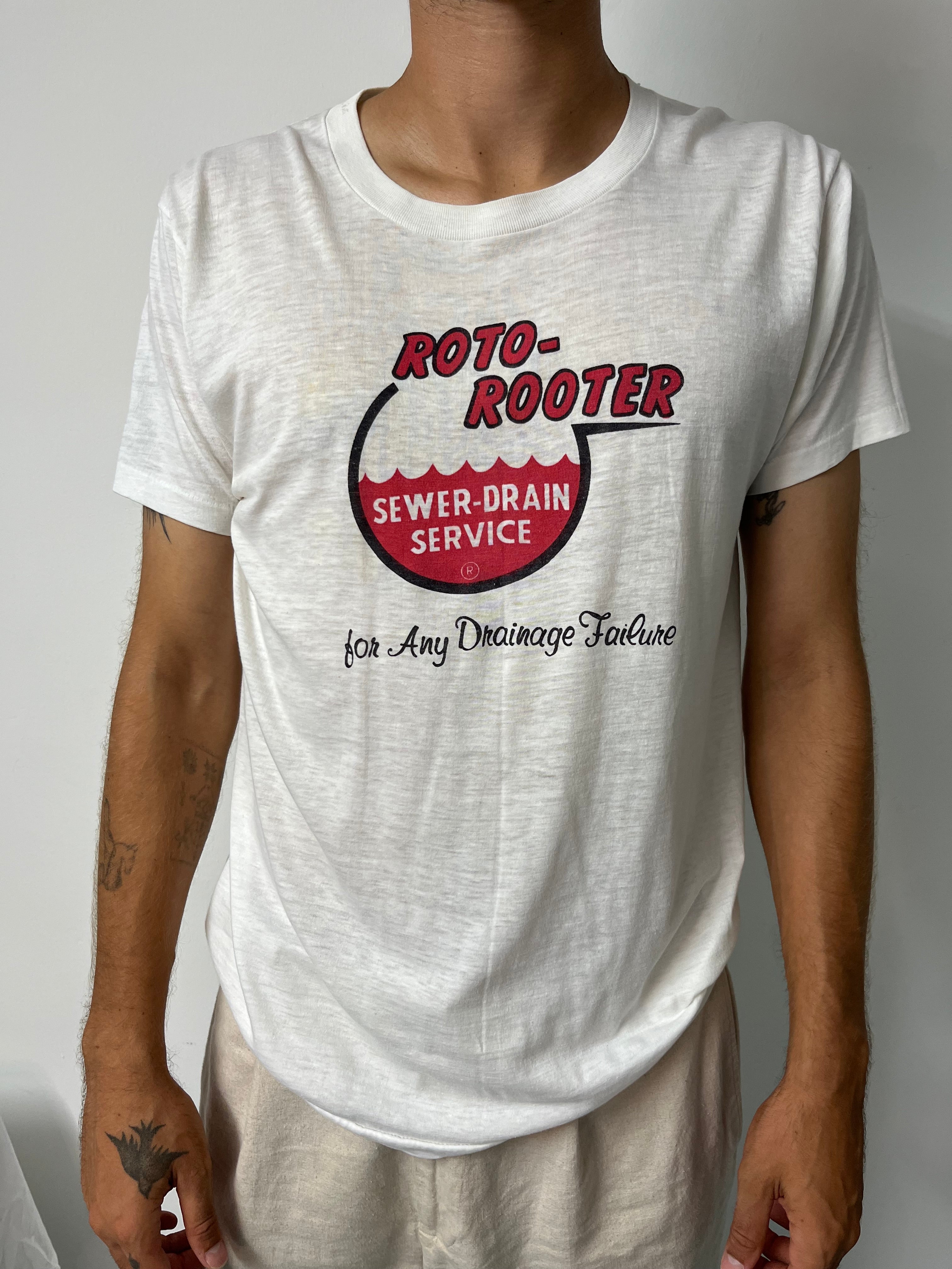 ‘70s Roto-Rooter T-Shirt - Aged White - XL