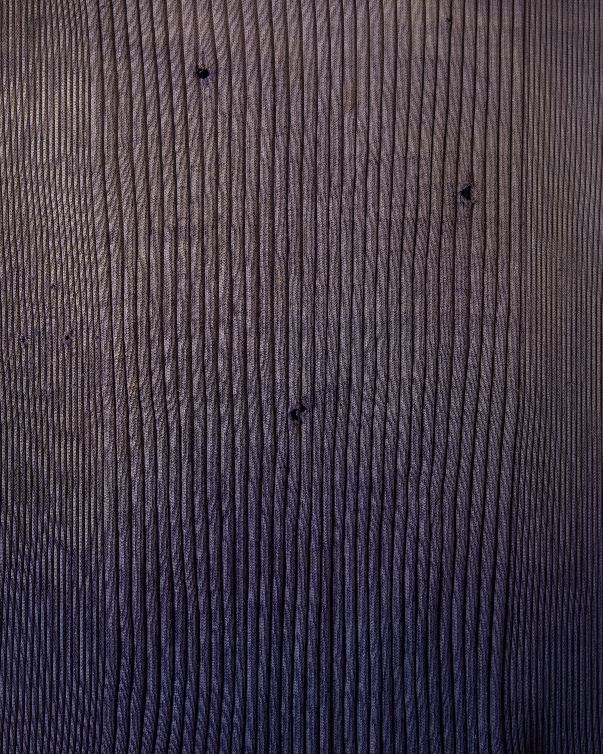 1950s Sun Faded French Ribbed Work Tank with Suspenders Fade - Dark Indigo - L/XL
