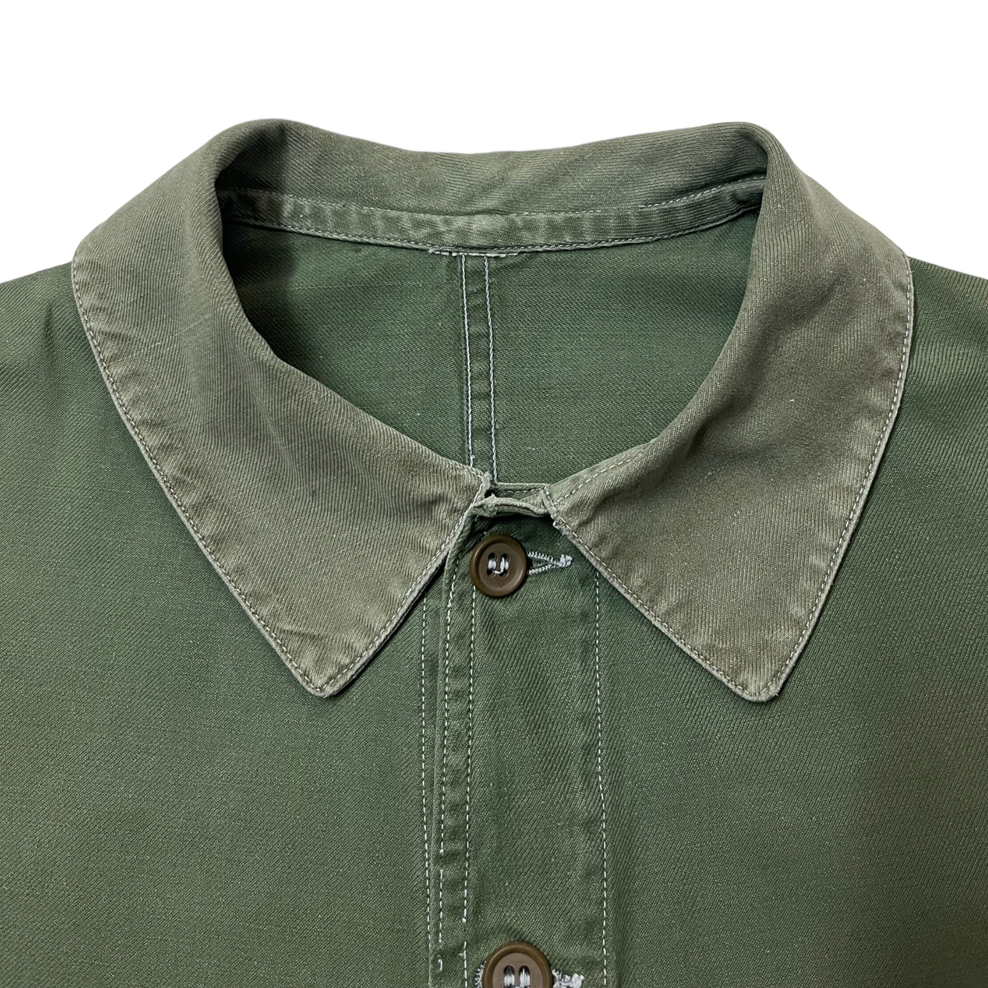 1950s Algerian War French Military Two-Tone Chore/Work Jacket - Tones of Olive/Drab - L