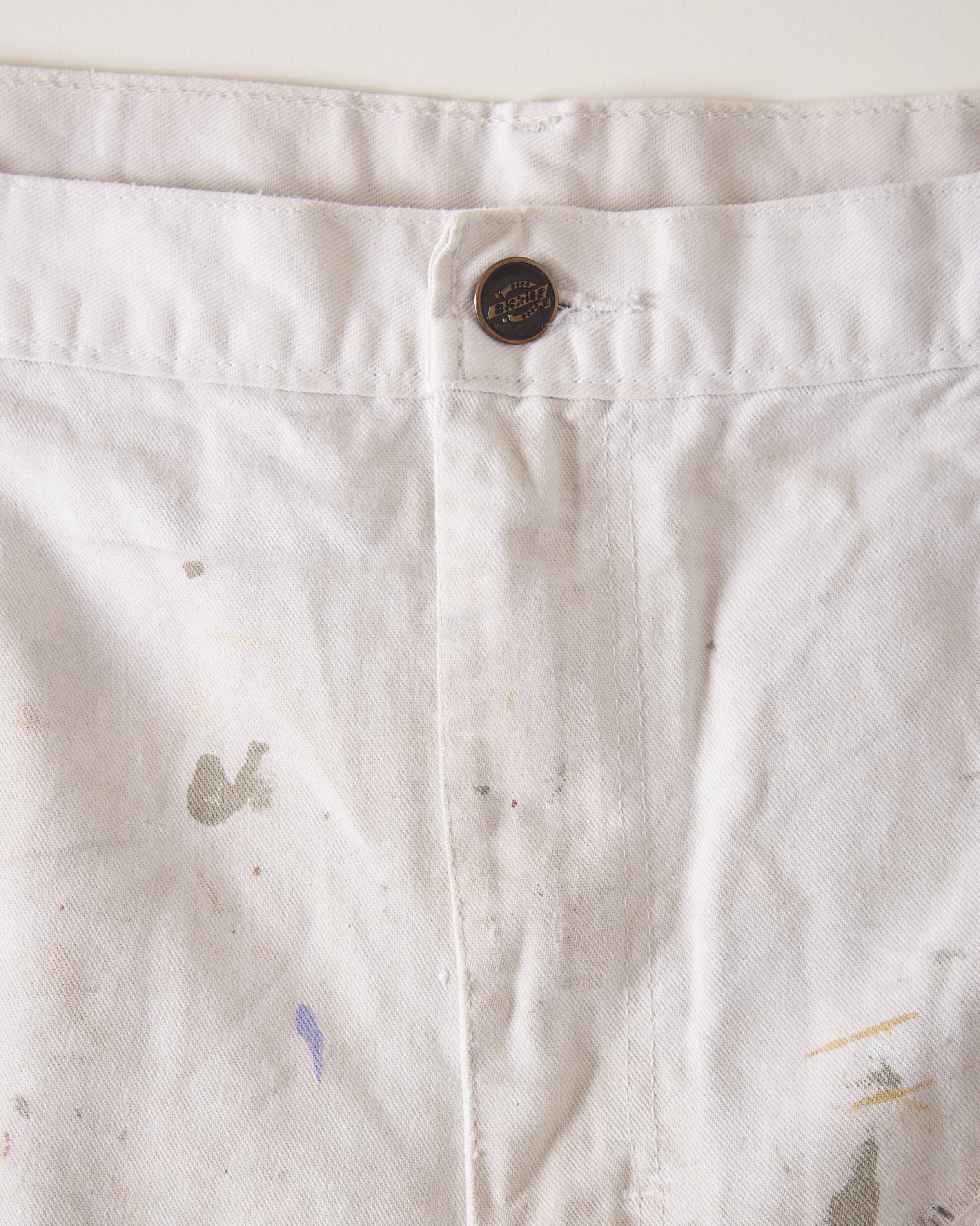 ‘90s Distressed Dickies Painter Shorts - White/Multicolor - 38”