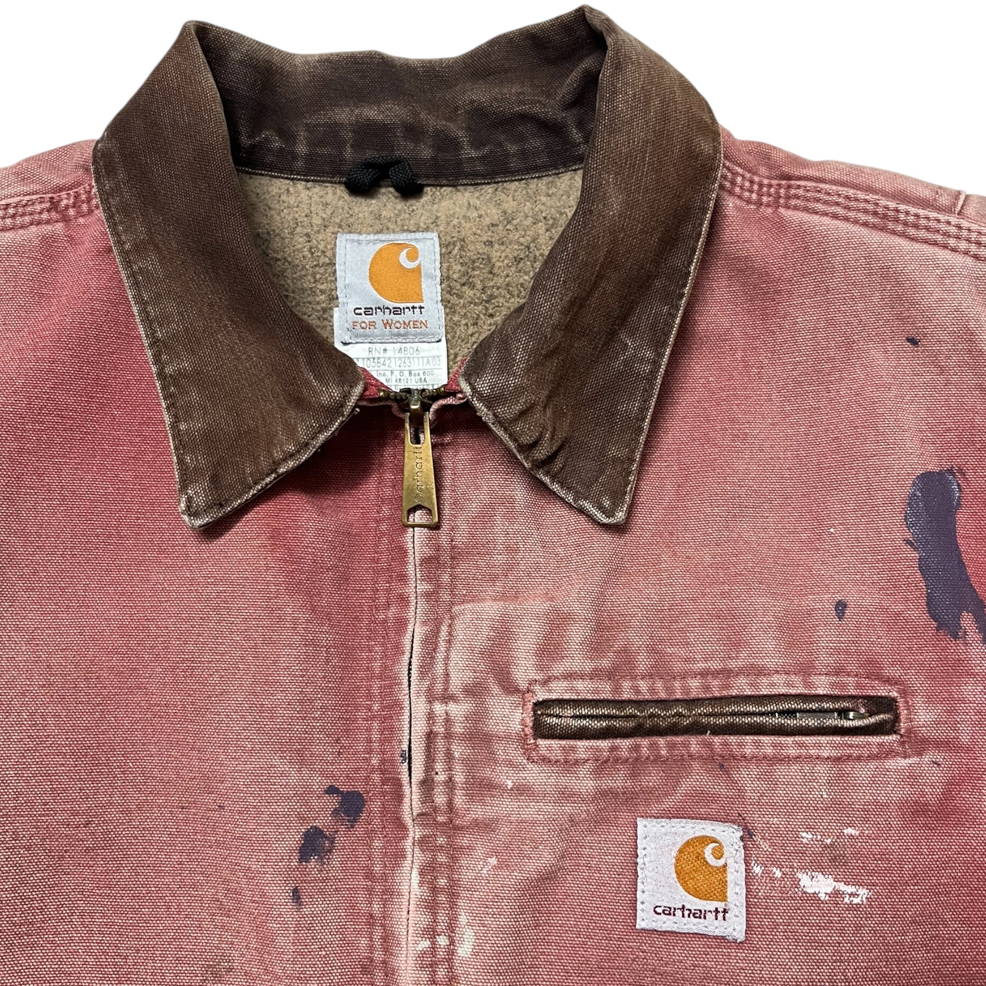 ‘90s Distressed J097 Carhartt Detroit Jacket - Dusty Rose - S