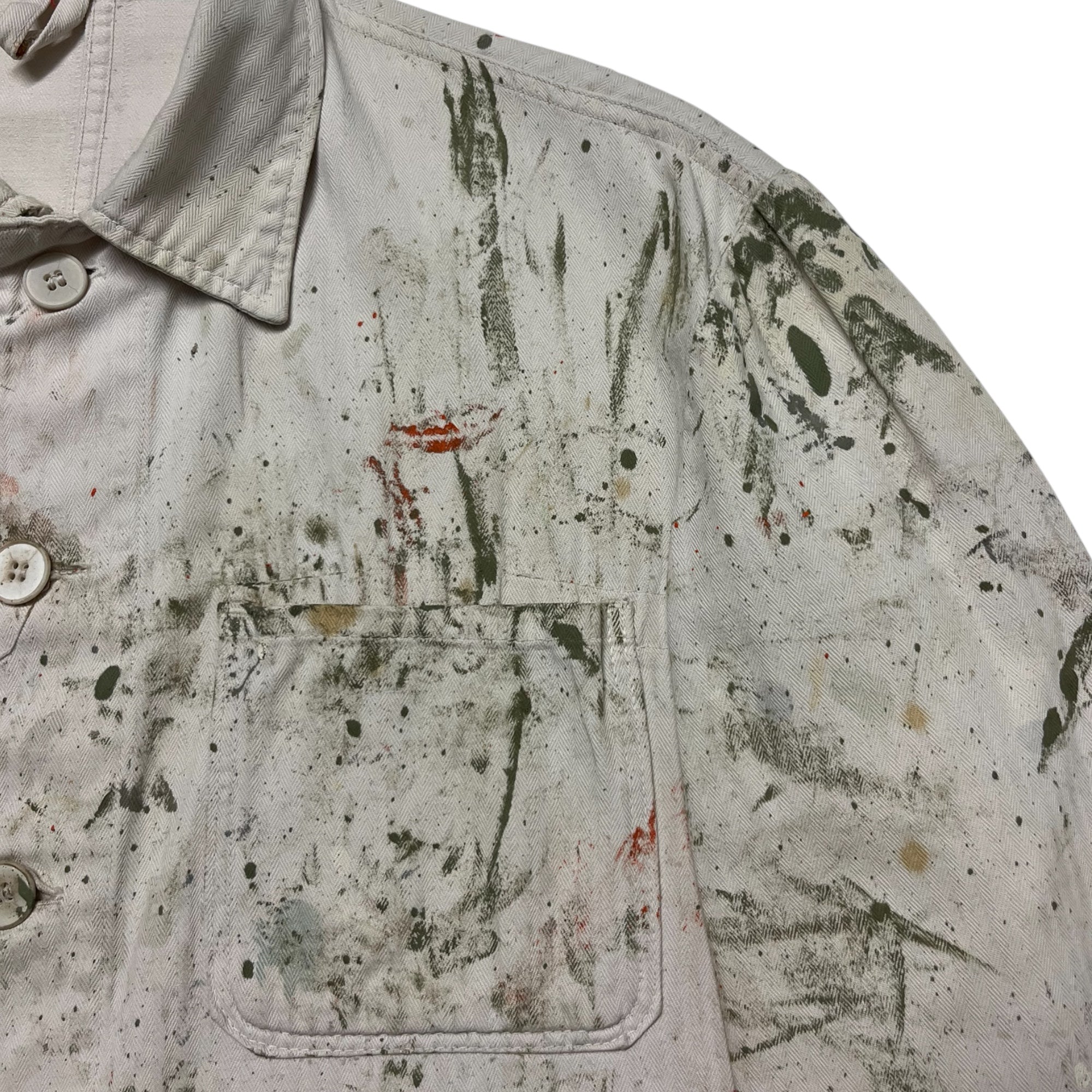 1950s German HBT Painter Jacket - White/Multicolor - S