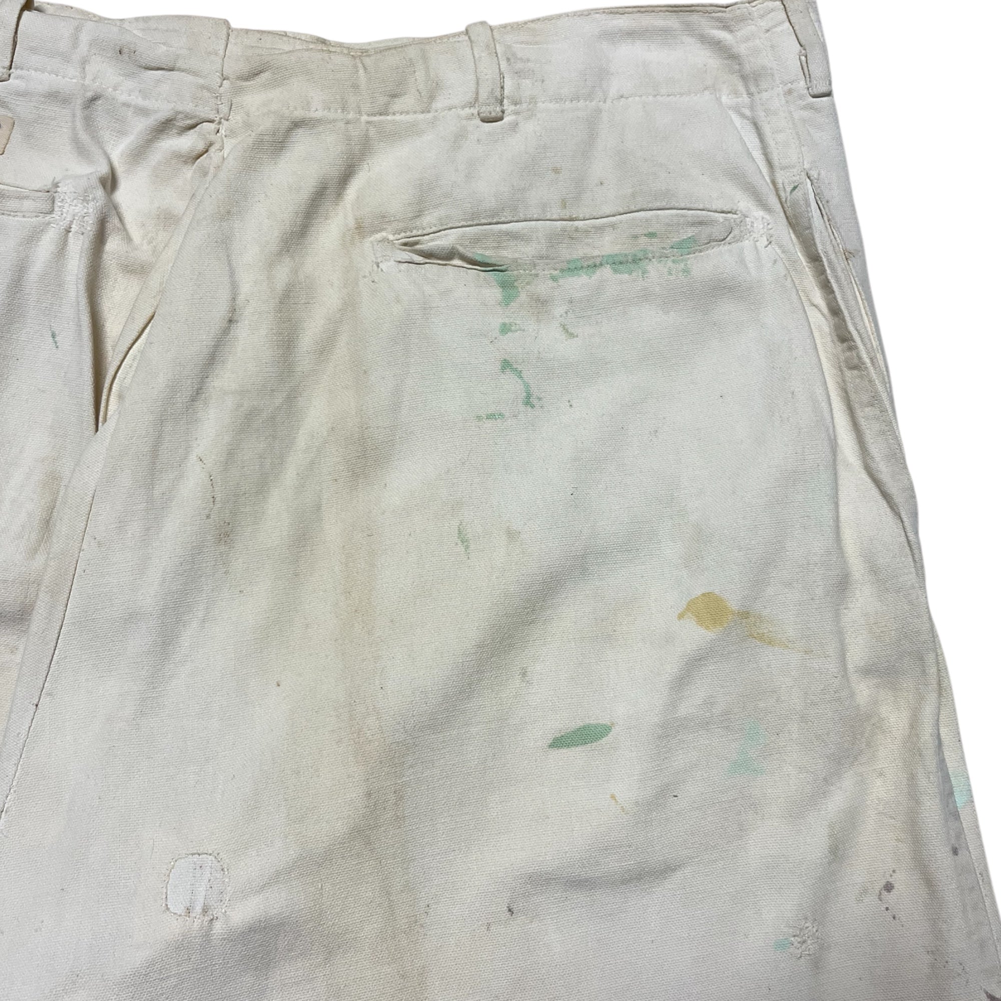 1940s ‘Paint Shop’ WWII Deck Pants - Off-White - 34x28