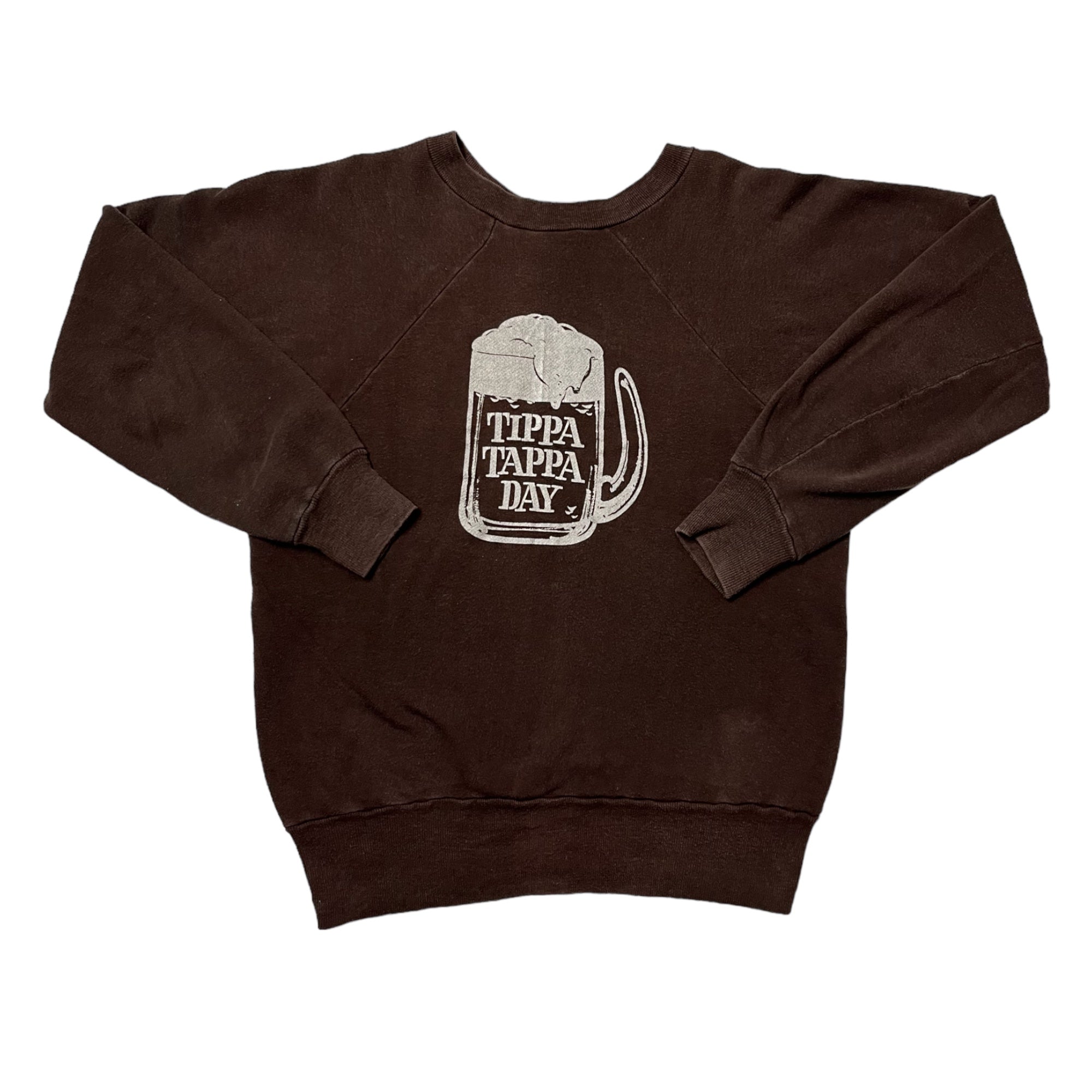 1960s ‘Tippa Tappa Day’ Beer Crewneck Sweatshirt - Chocolate Brown - L/XL