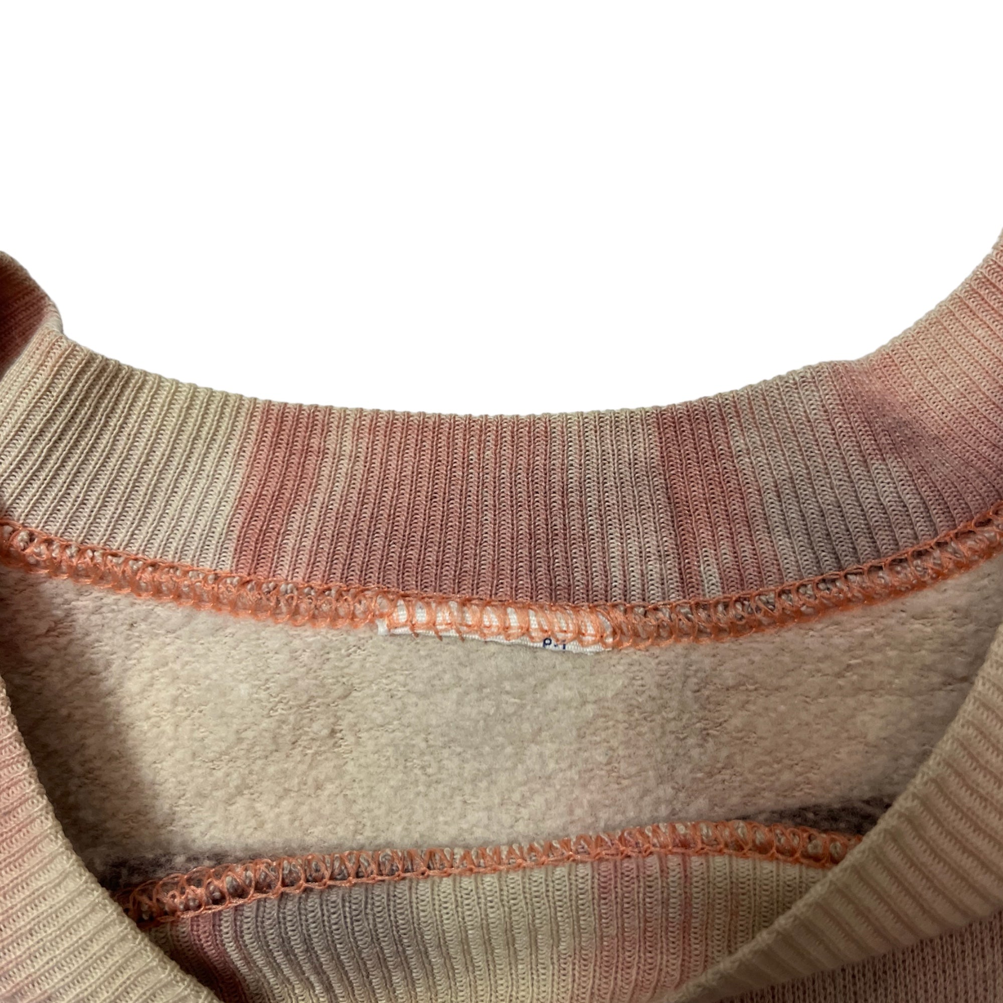1980s Distressed Tie-Dye Raglan Sweatshirt - Pink/Discolored - L/XL