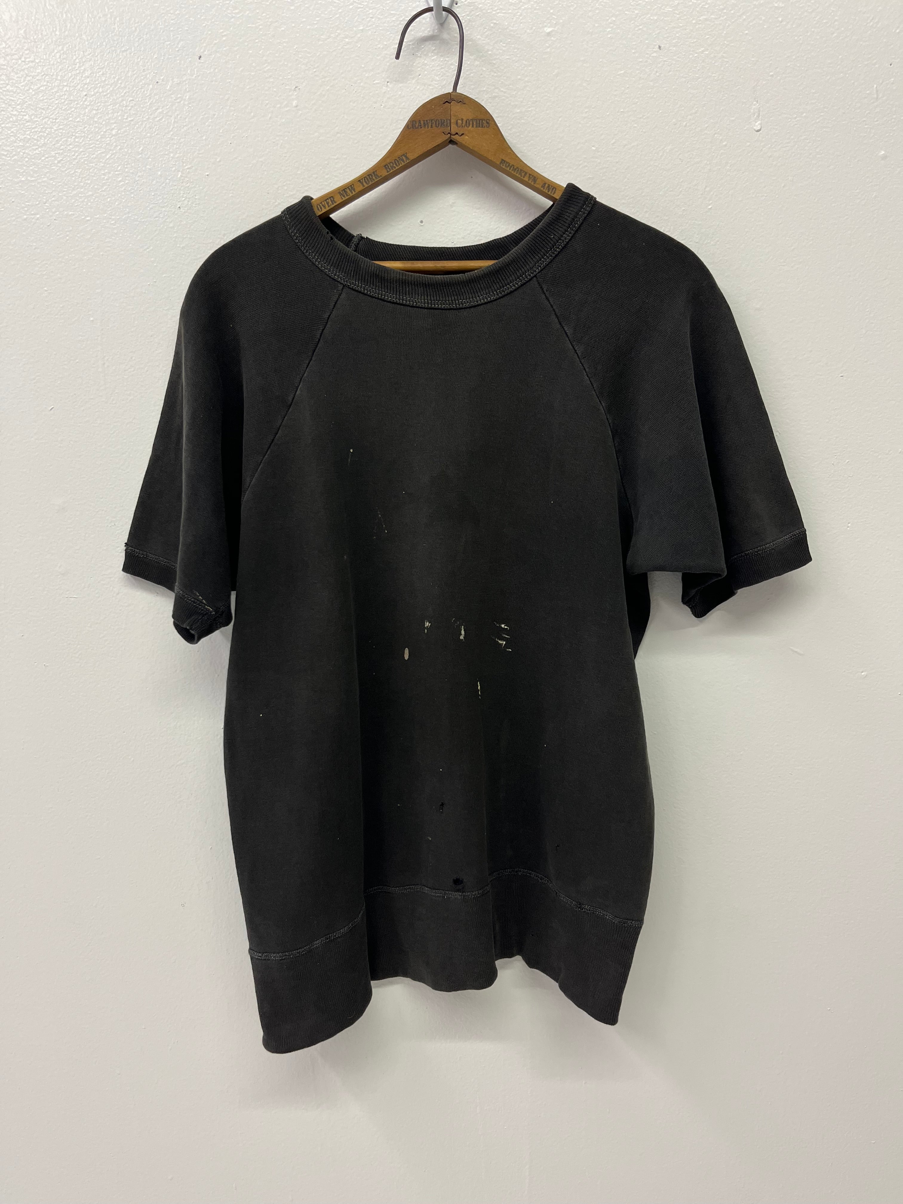 ‘60s Hanes ‘Breeze Shield’ Distressed Crewneck Sweatshirt - Faded Black - M