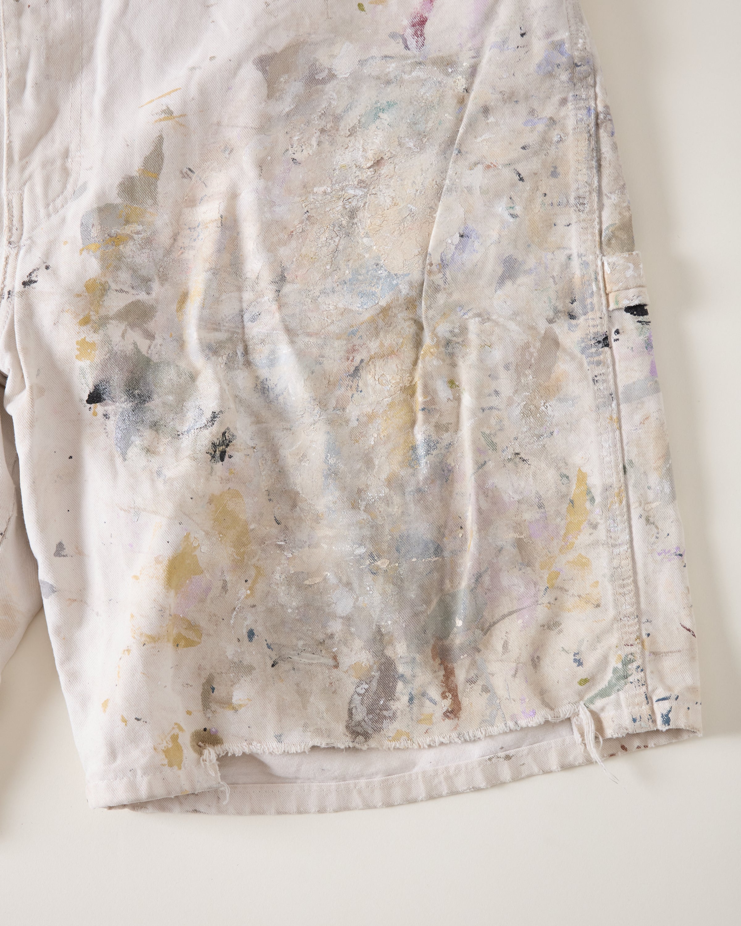 ‘90s Distressed Dickies Painter Shorts - White/Multicolor - 38”