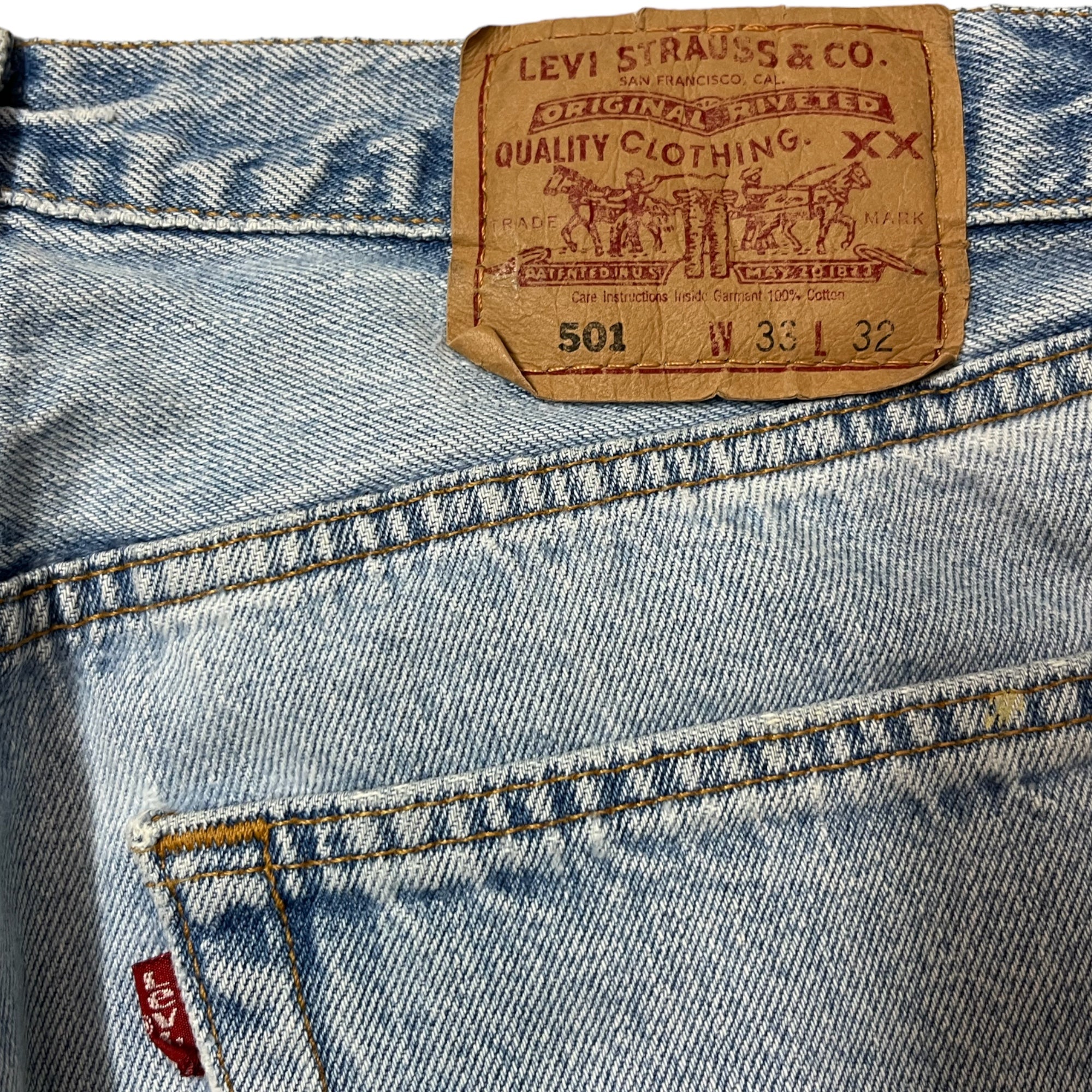 Late 1980s Levi’s Made in USA 501 Painter Jeans - Light Wash Blue - 32x31