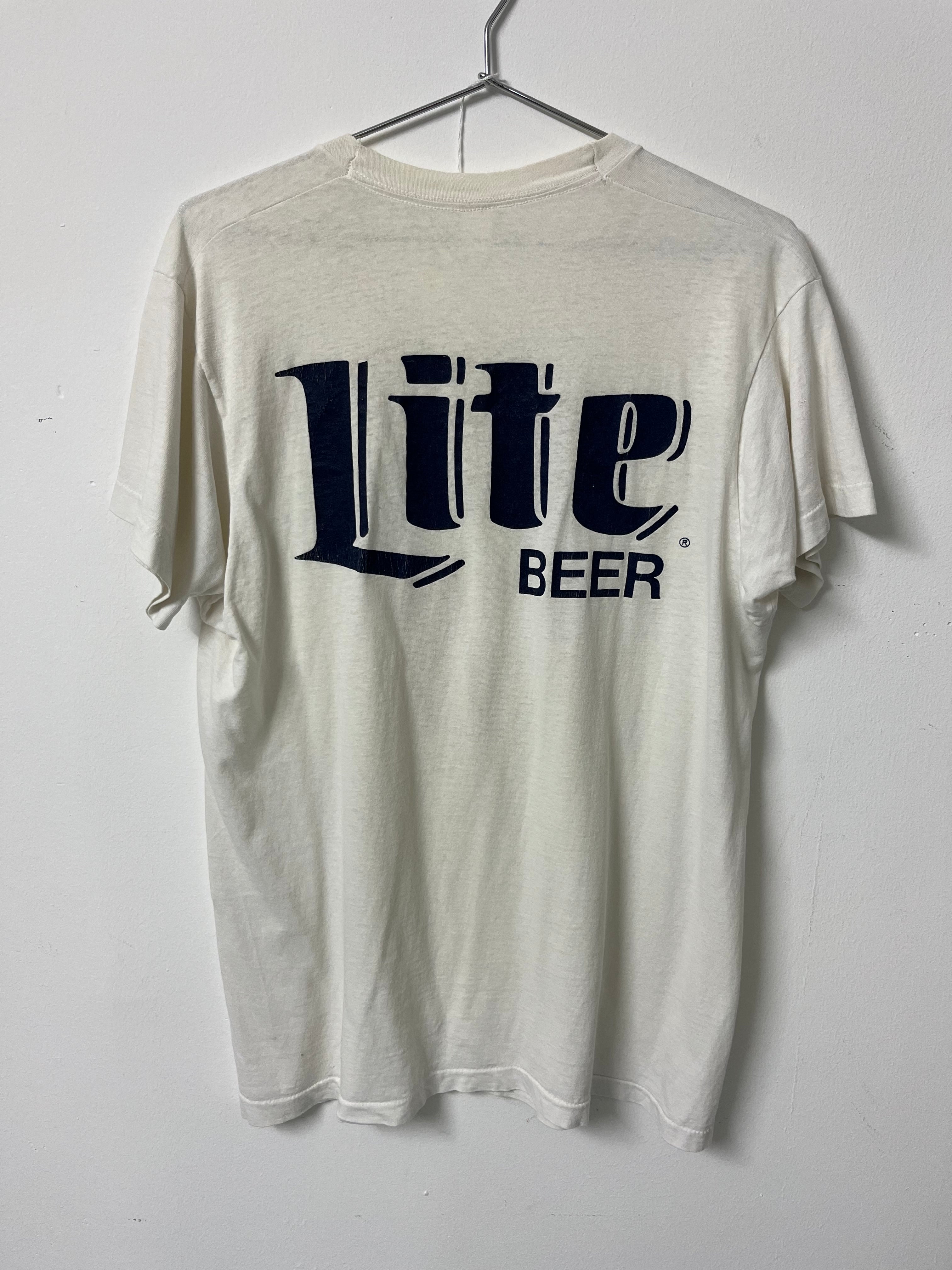 1991 ChiliHeads of Arizona, Lite Beer Graphic T-Shirt - Aged White - L/XL