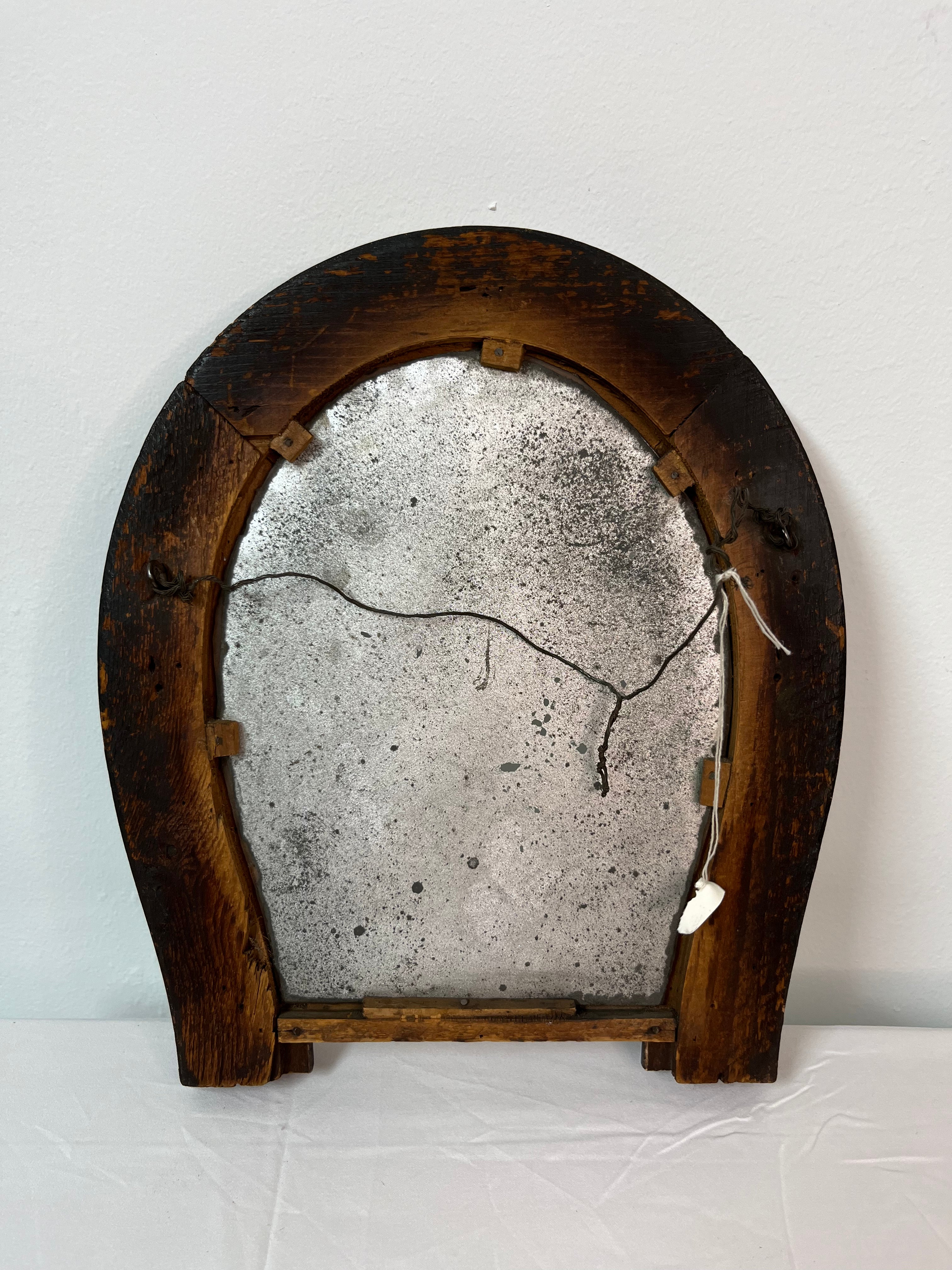 Victorian Horseshoe Shaped Wooden Mirror