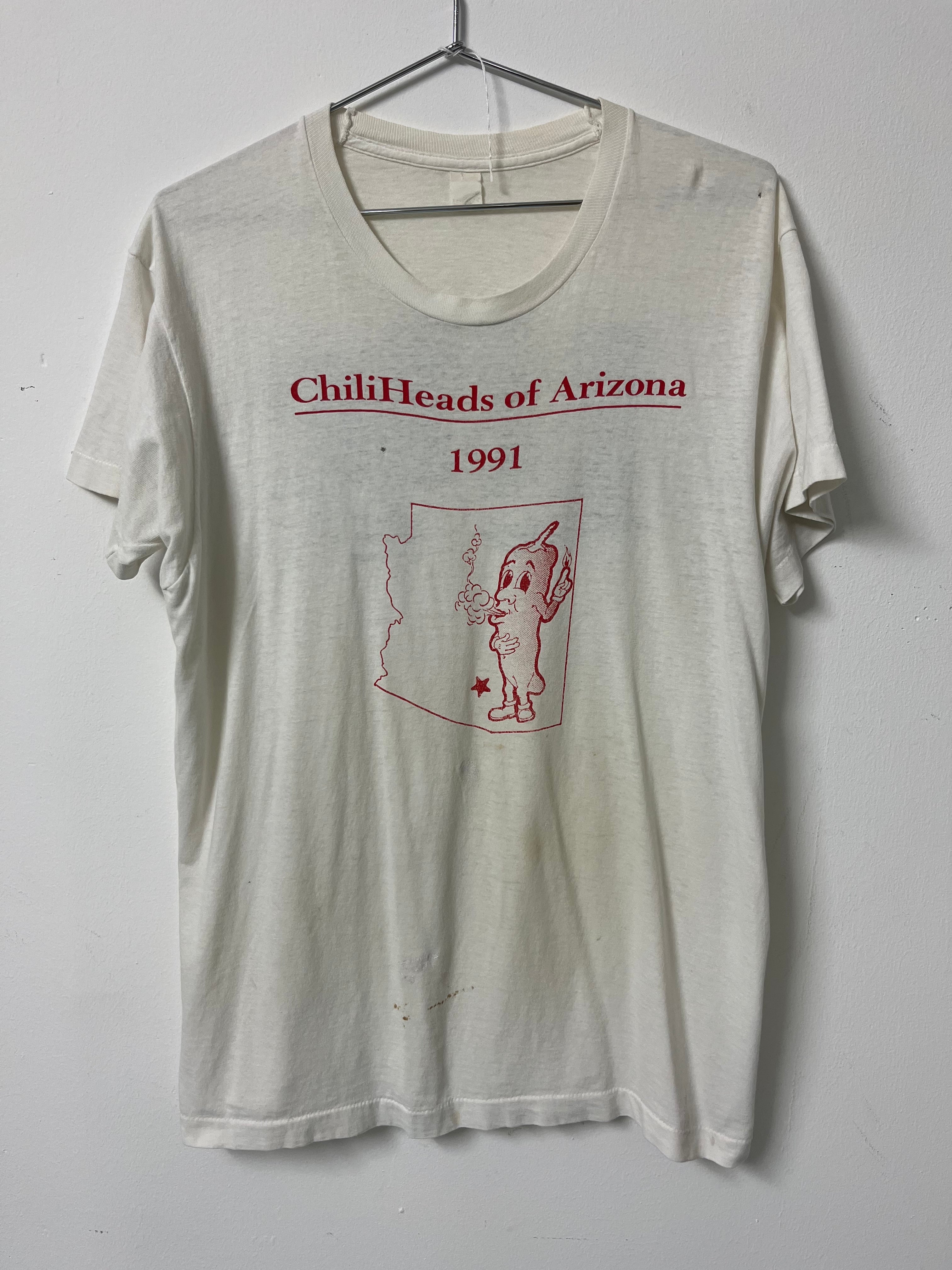 1991 ChiliHeads of Arizona, Lite Beer Graphic T-Shirt - Aged White - L/XL