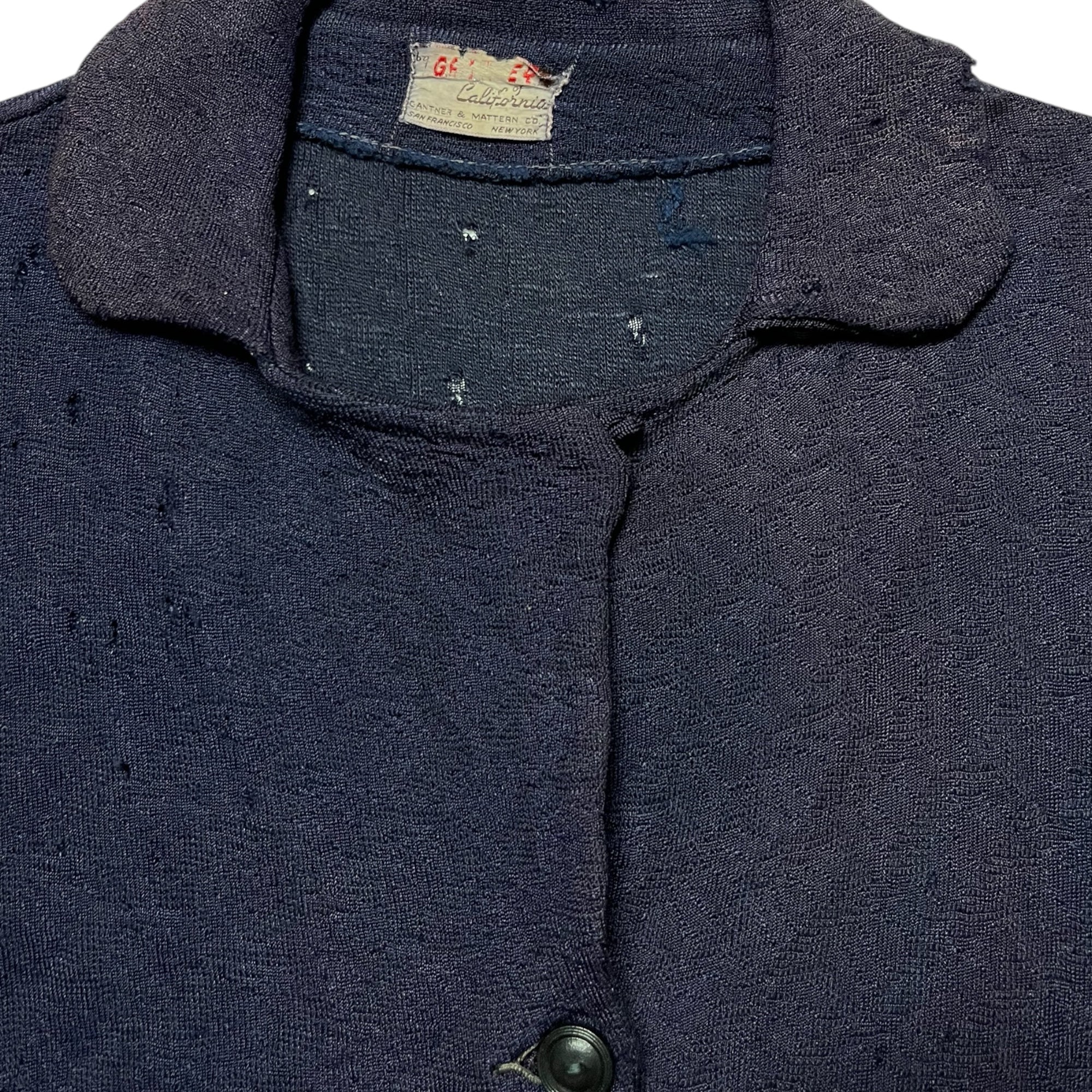 1940s Gantner of California Knit Shirt - Dark Faded Purple - S/M