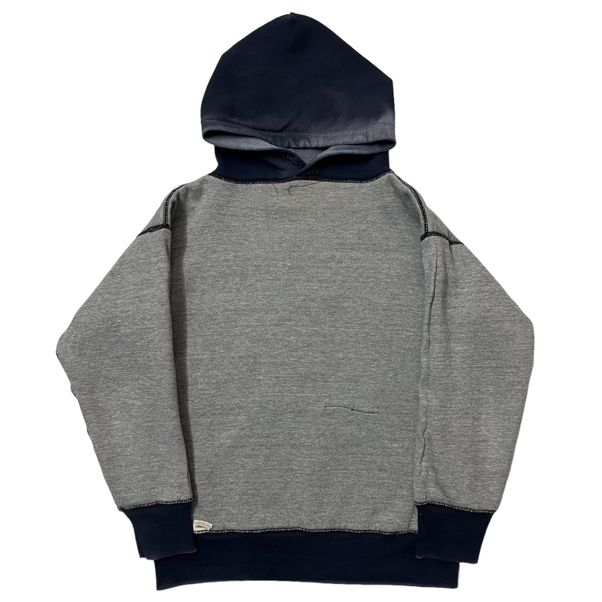 ‘70s Russell Sun Faded Double-Face Hooded Sweatshirt - Ghost Gray/Faded Navy - S