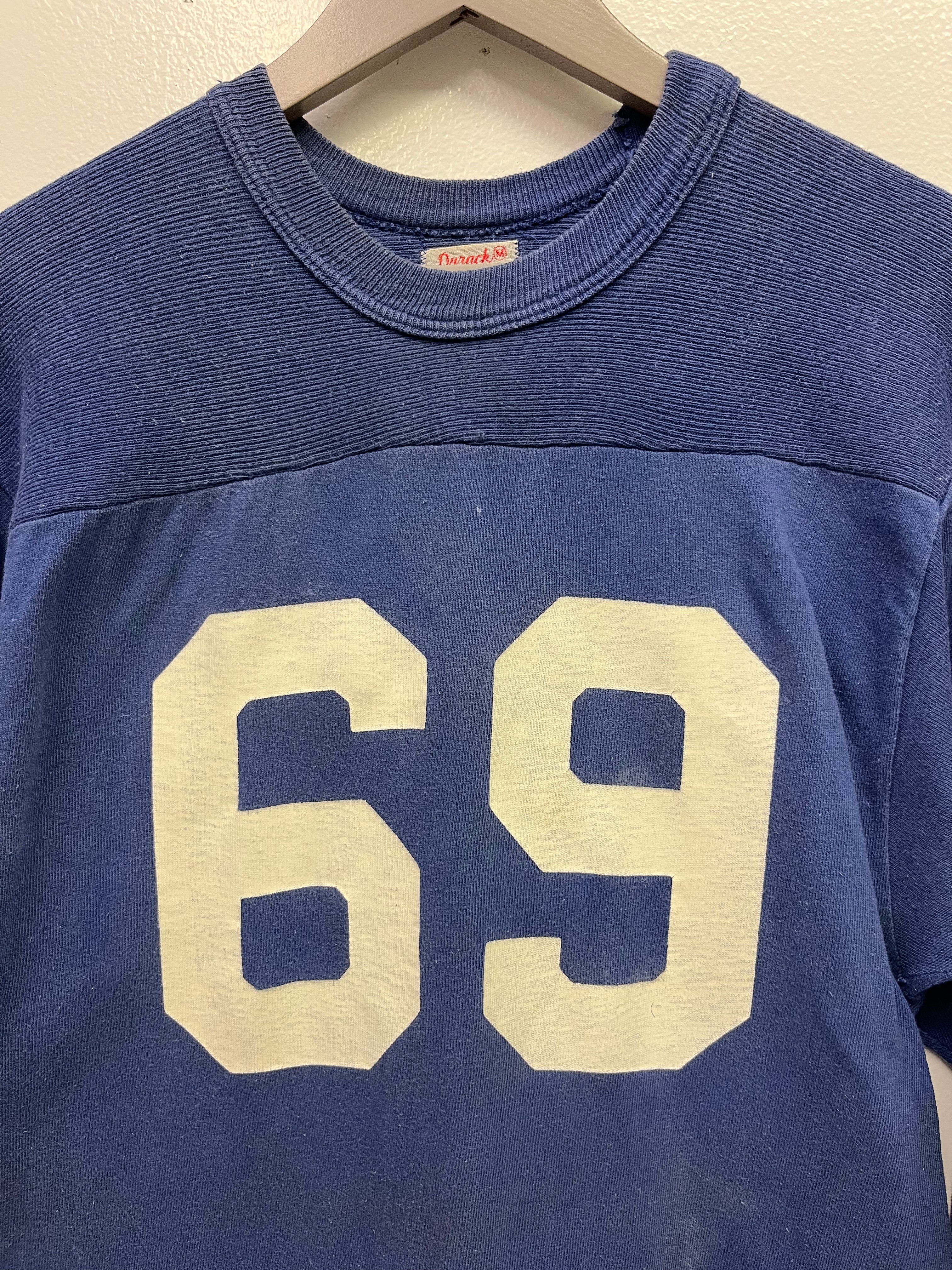 1950/60s #69 Cotton Football Jersey Shit - Team Blue - M/L
